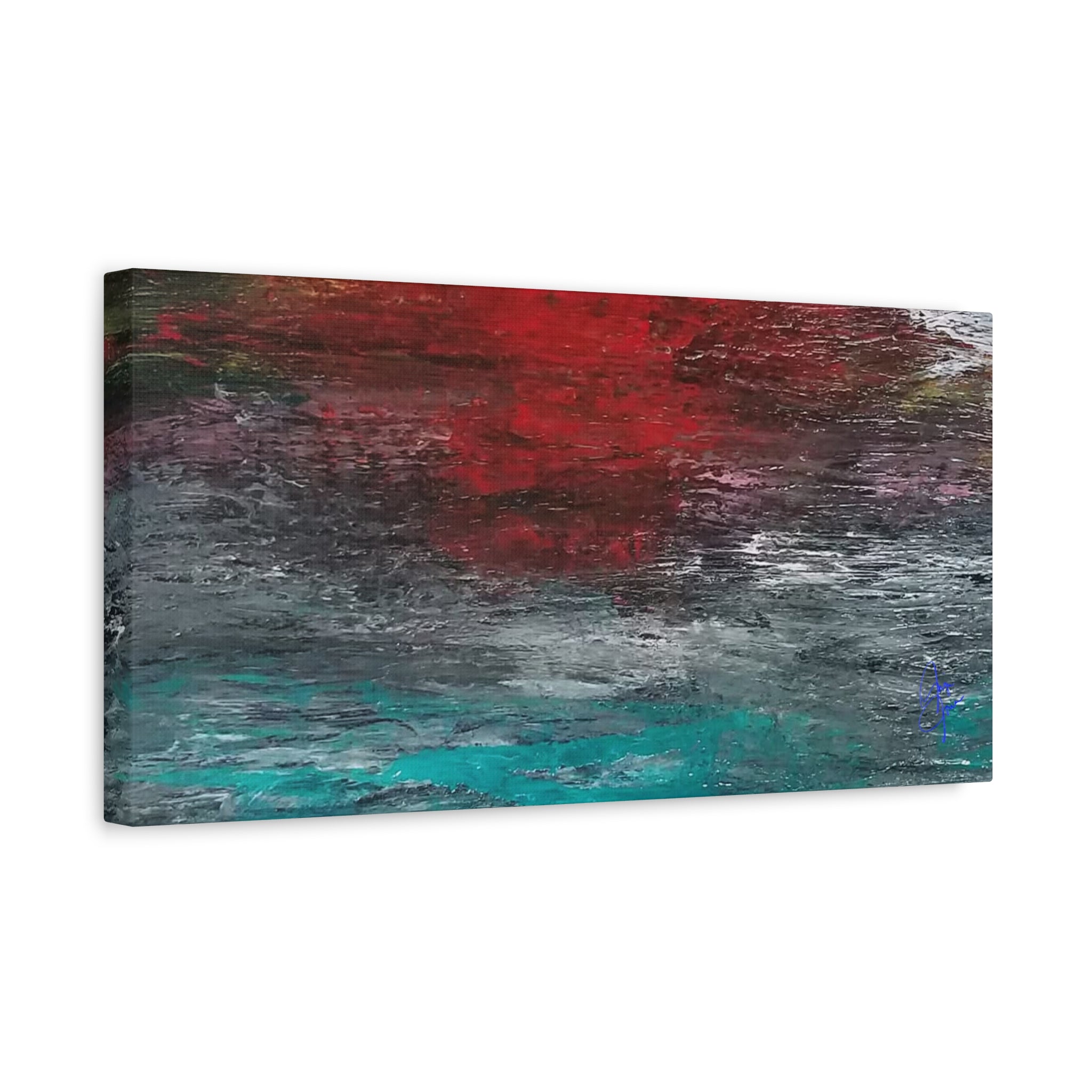 Abstract Red Horizon Matte Canvas Wall Art, Stretched 1.25"