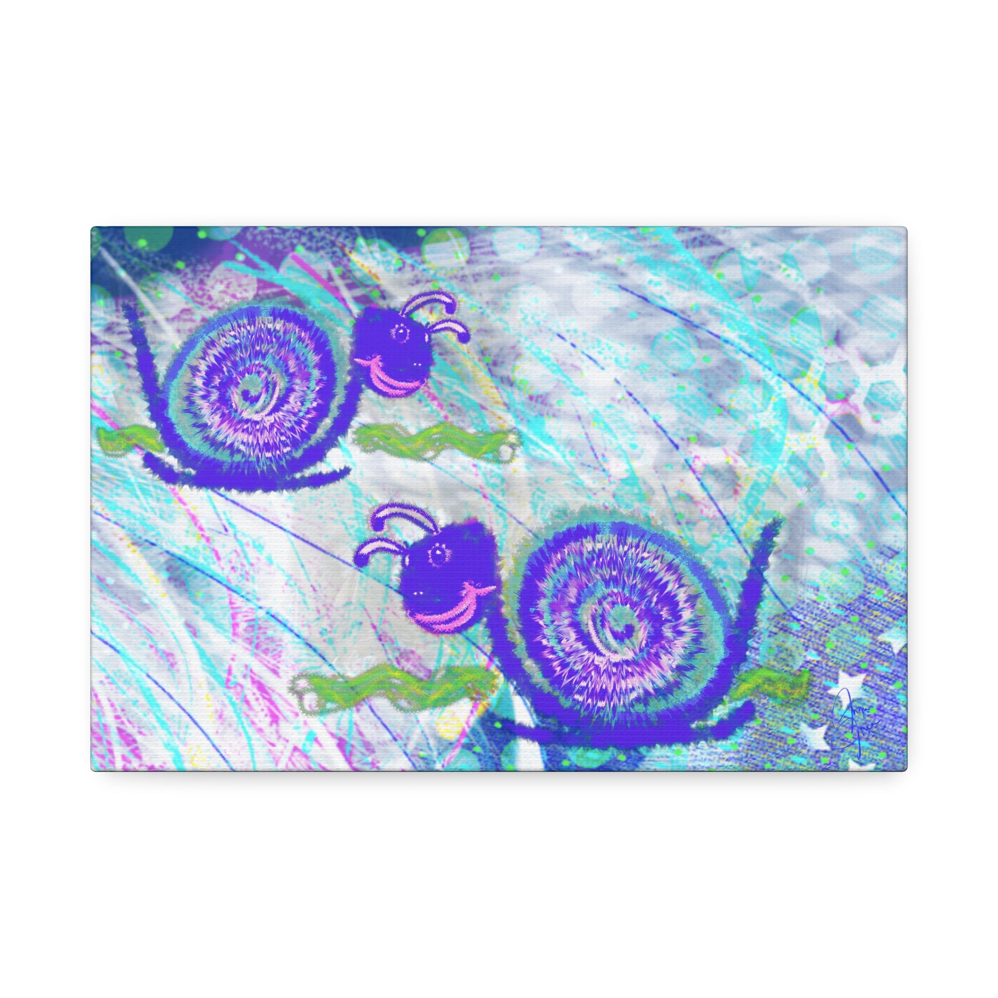 Cute Snail Nursery Wall Art Canvas – Stretched 1.5"