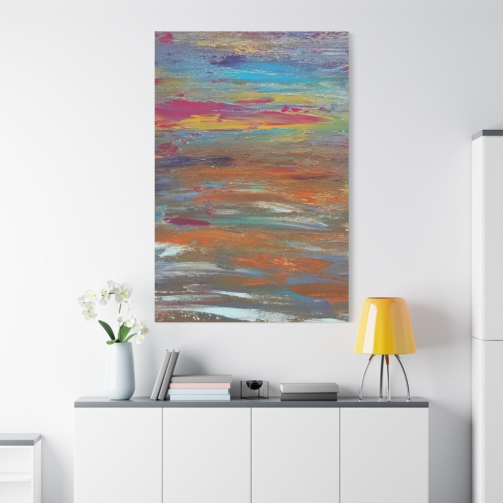 Abstract Colorful Sunset Matte Canvas Wall Art — Stretched 1.25"