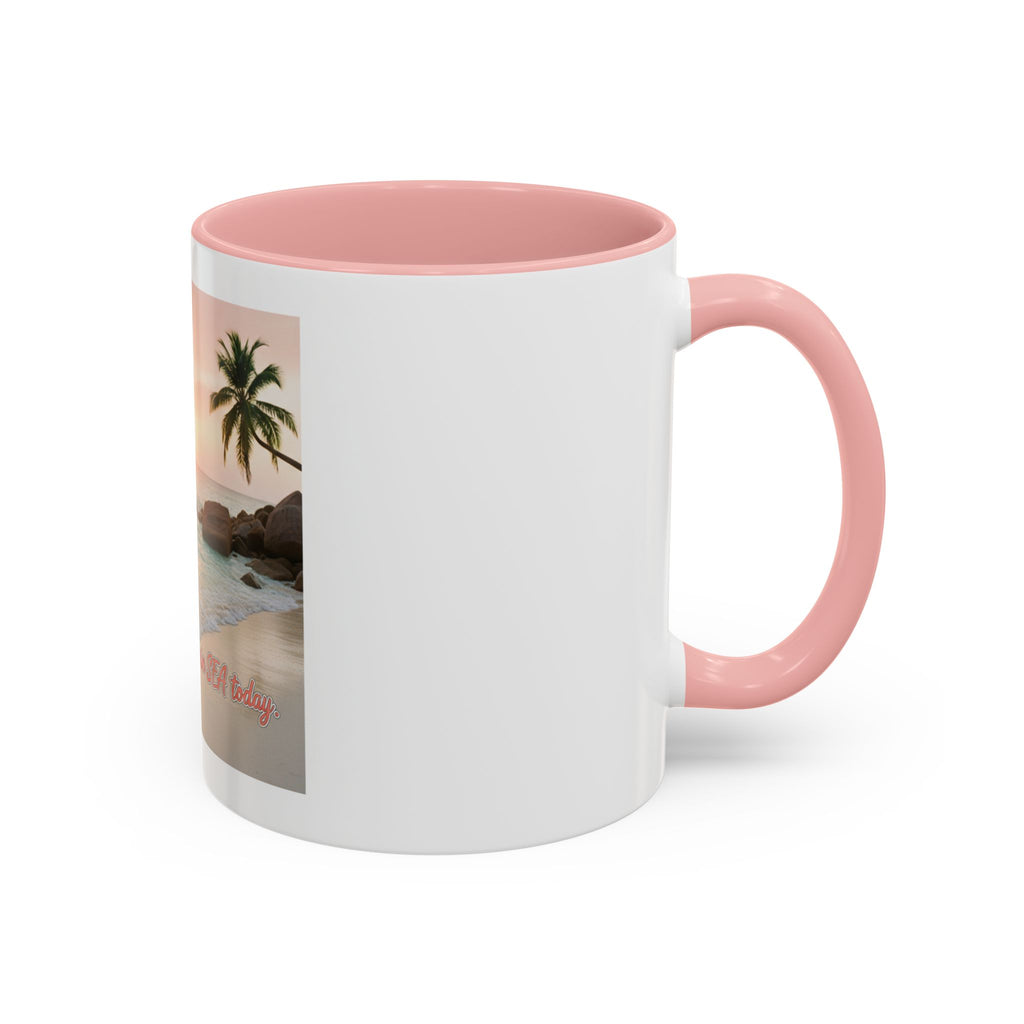Tropical Beach Coffee Mug — Sunset Palm Ocean Accent Mug (11/15 oz)