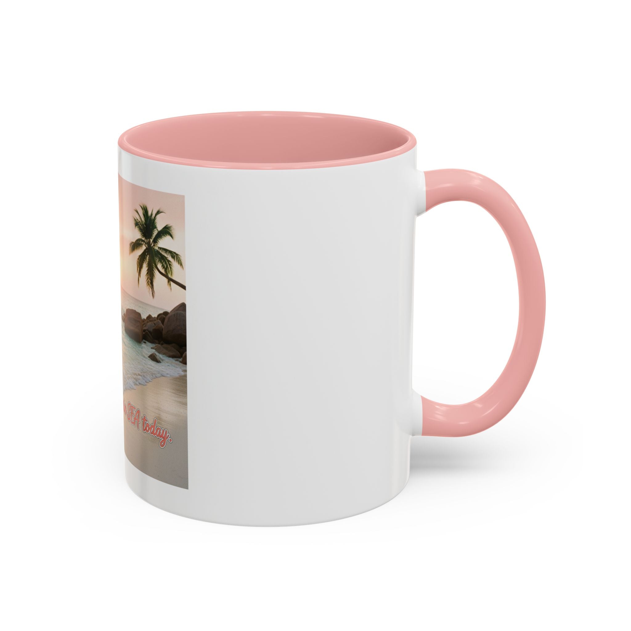 Tropical Beach Coffee Mug — Sunset Palm Ocean Accent Mug (11/15 oz)