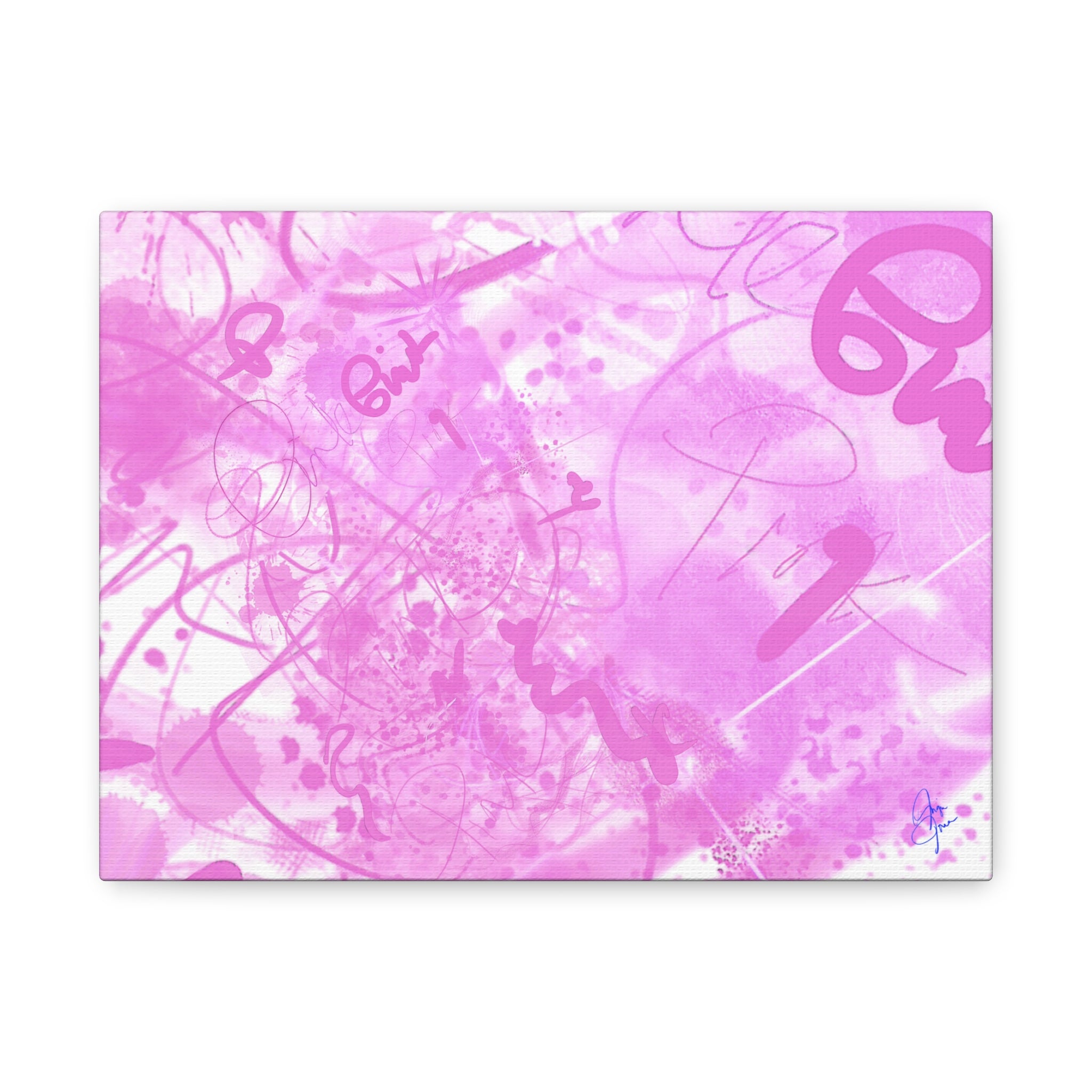 Pink Abstract Graffiti Matte Canvas