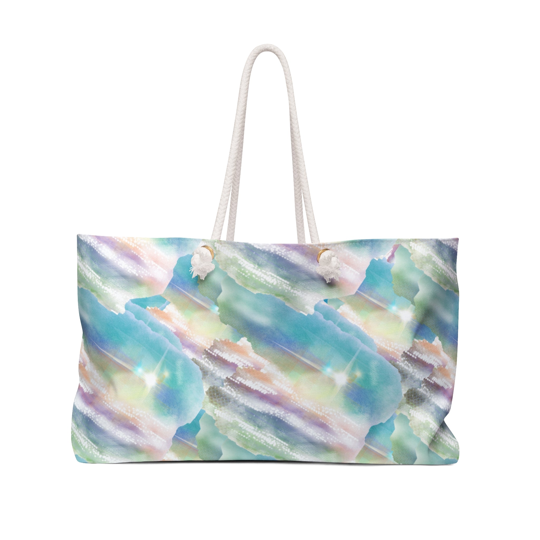 Abstract Pastel Weekender Bag – Beach Tote with Watercolor Pearl Pattern