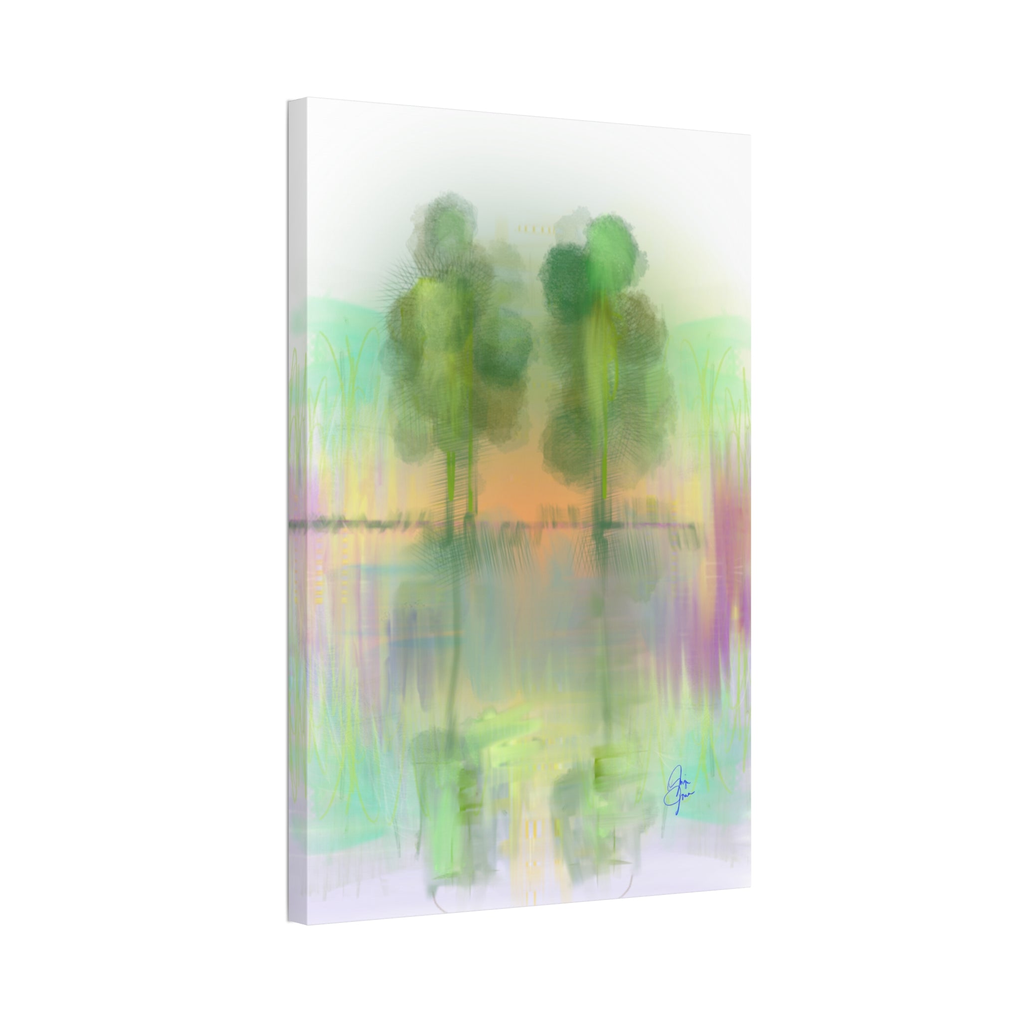 Serene Pastel Trees Canvas Print — Stretched 1.5"