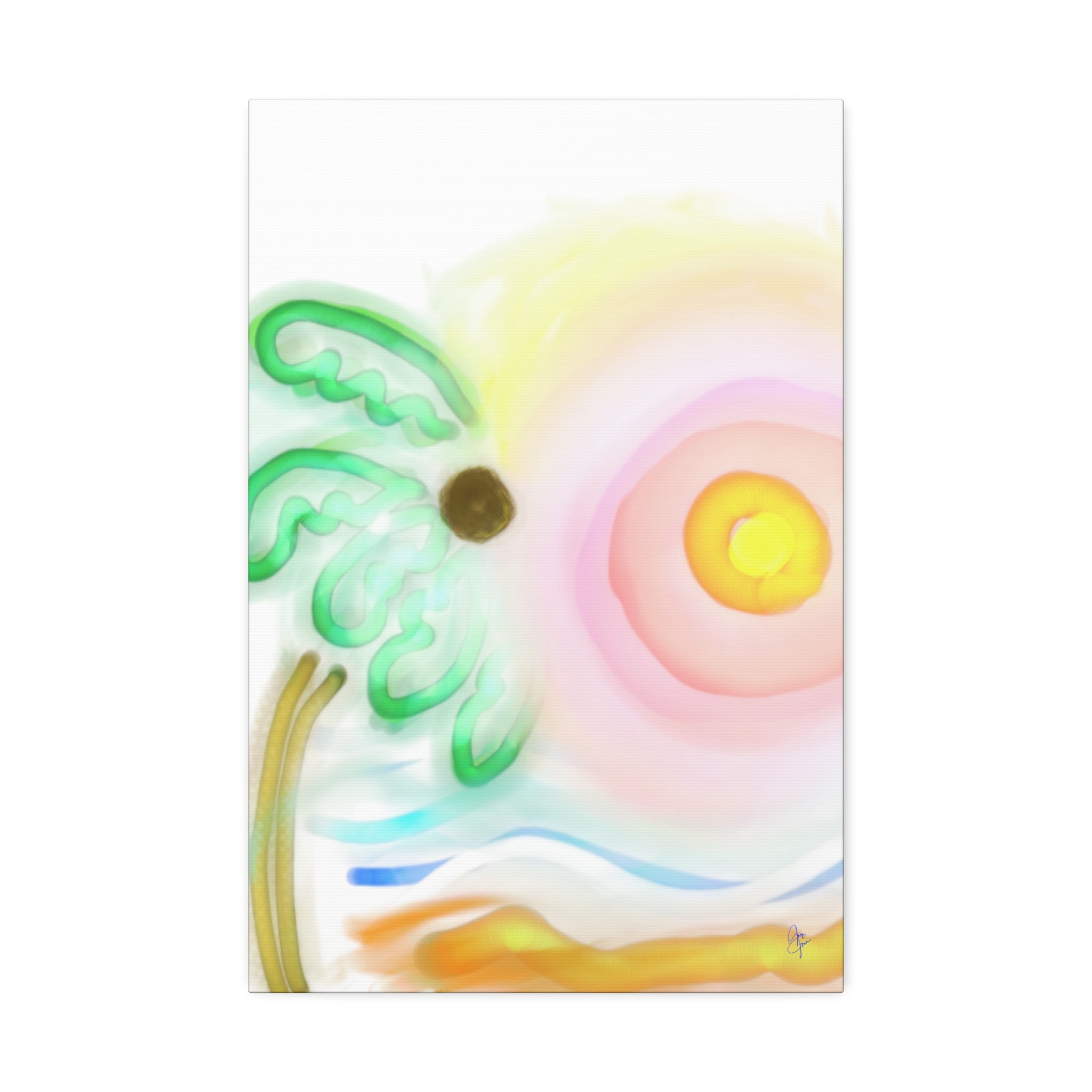 Tropical Sunrise Canvas Wall Art — Stretched 1.5" Beach Landscape Print