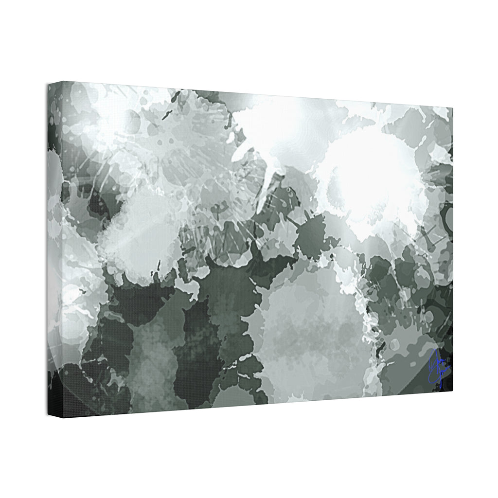 Abstract Gray Ink Splash Canvas