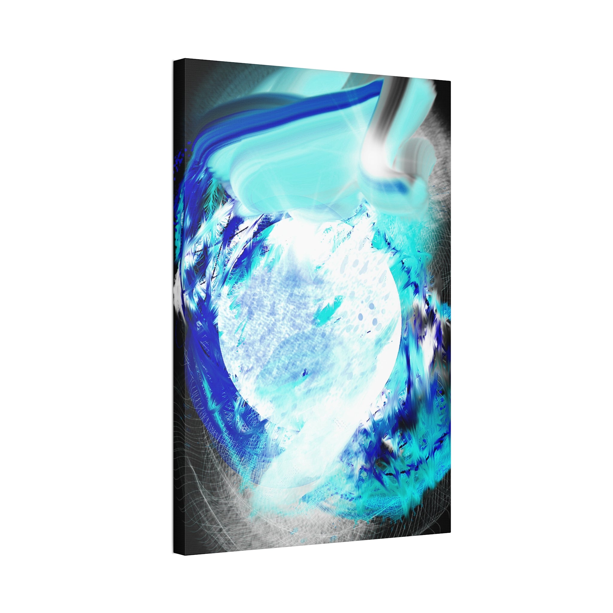 Abstract Blue Moon Canvas Print — Stretched 1.5" Wall Art