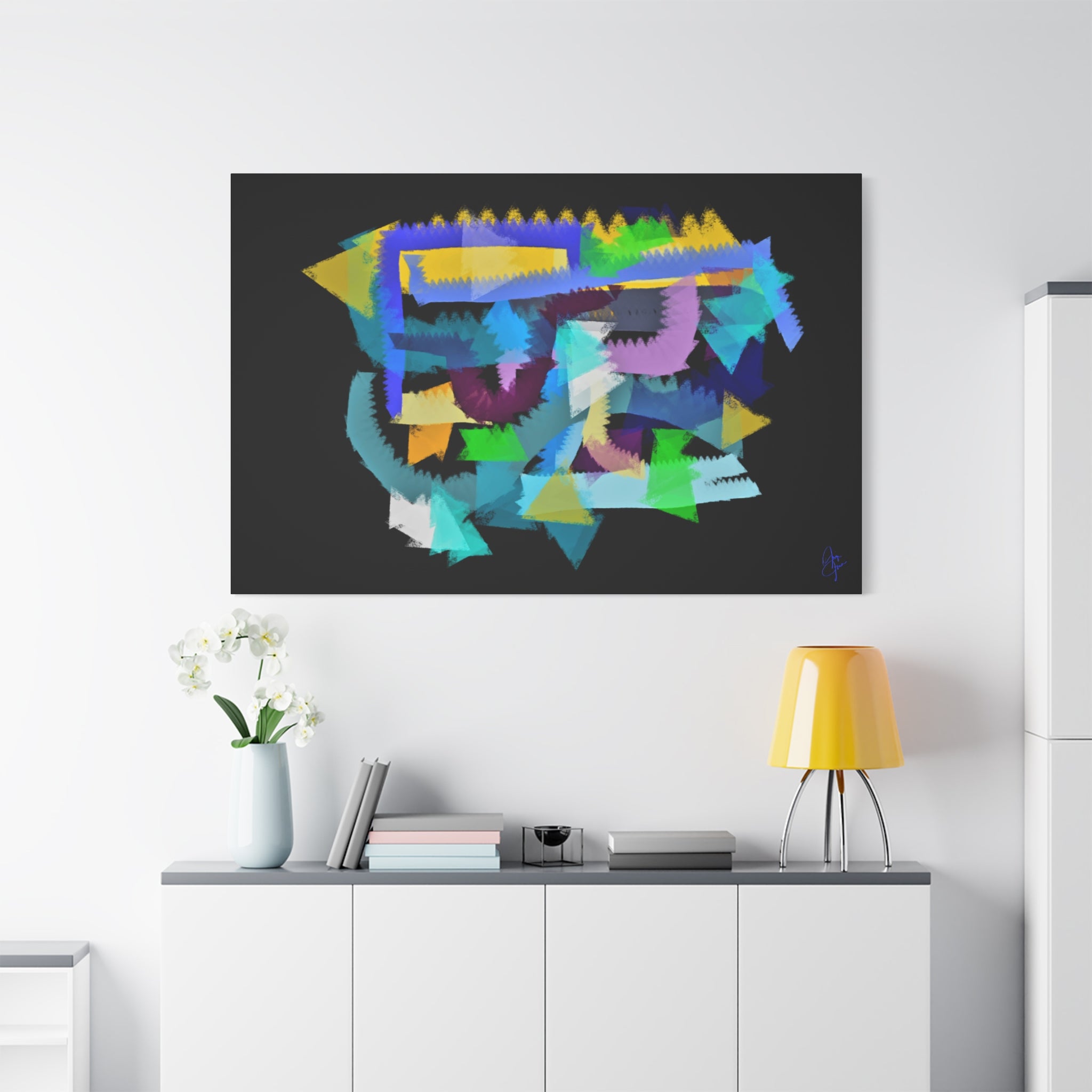 Abstract Color Burst Canvas Print — Vibrant Geometric Wall Art