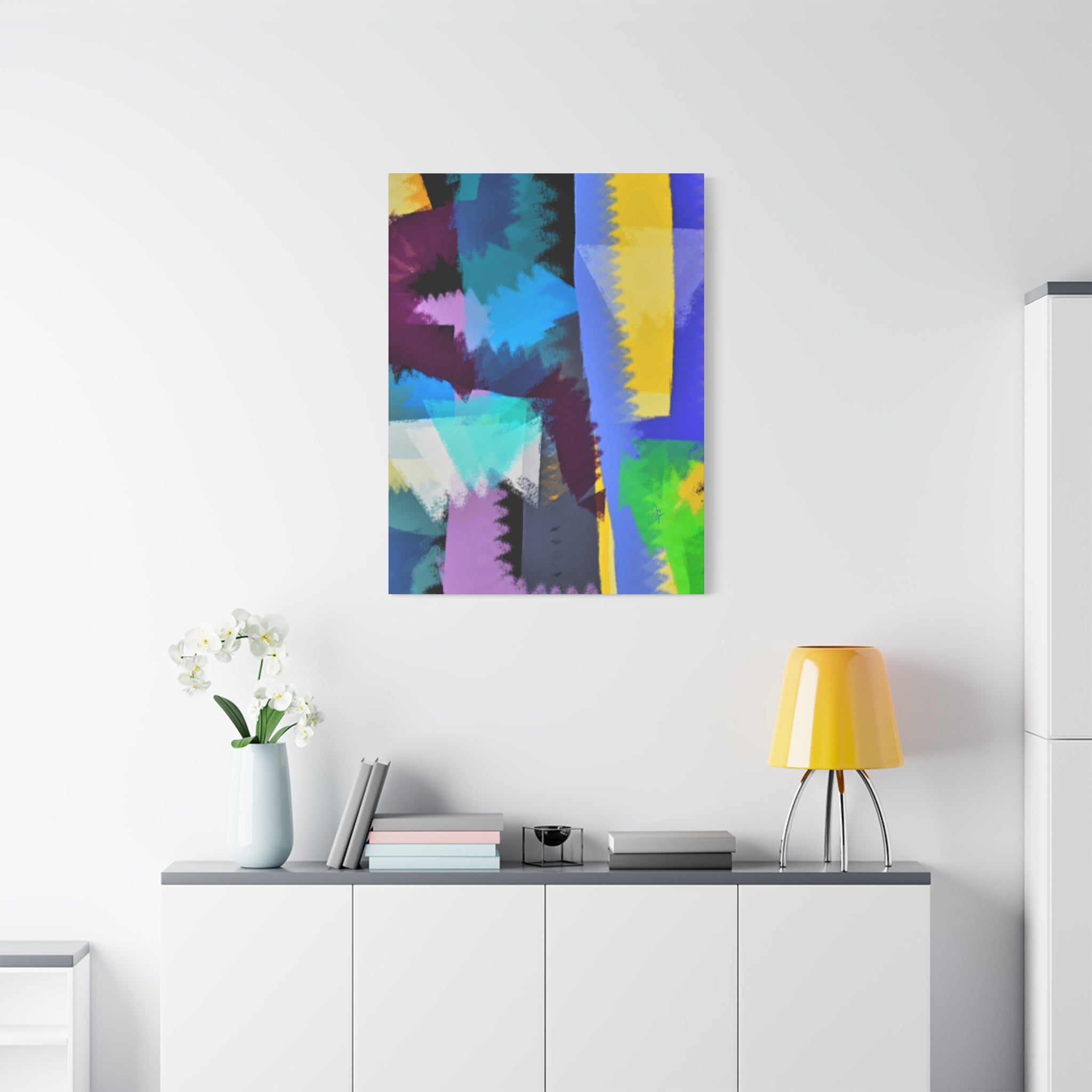 Abstract Color Burst Canvas Print — Vibrant Geometric Wall Art