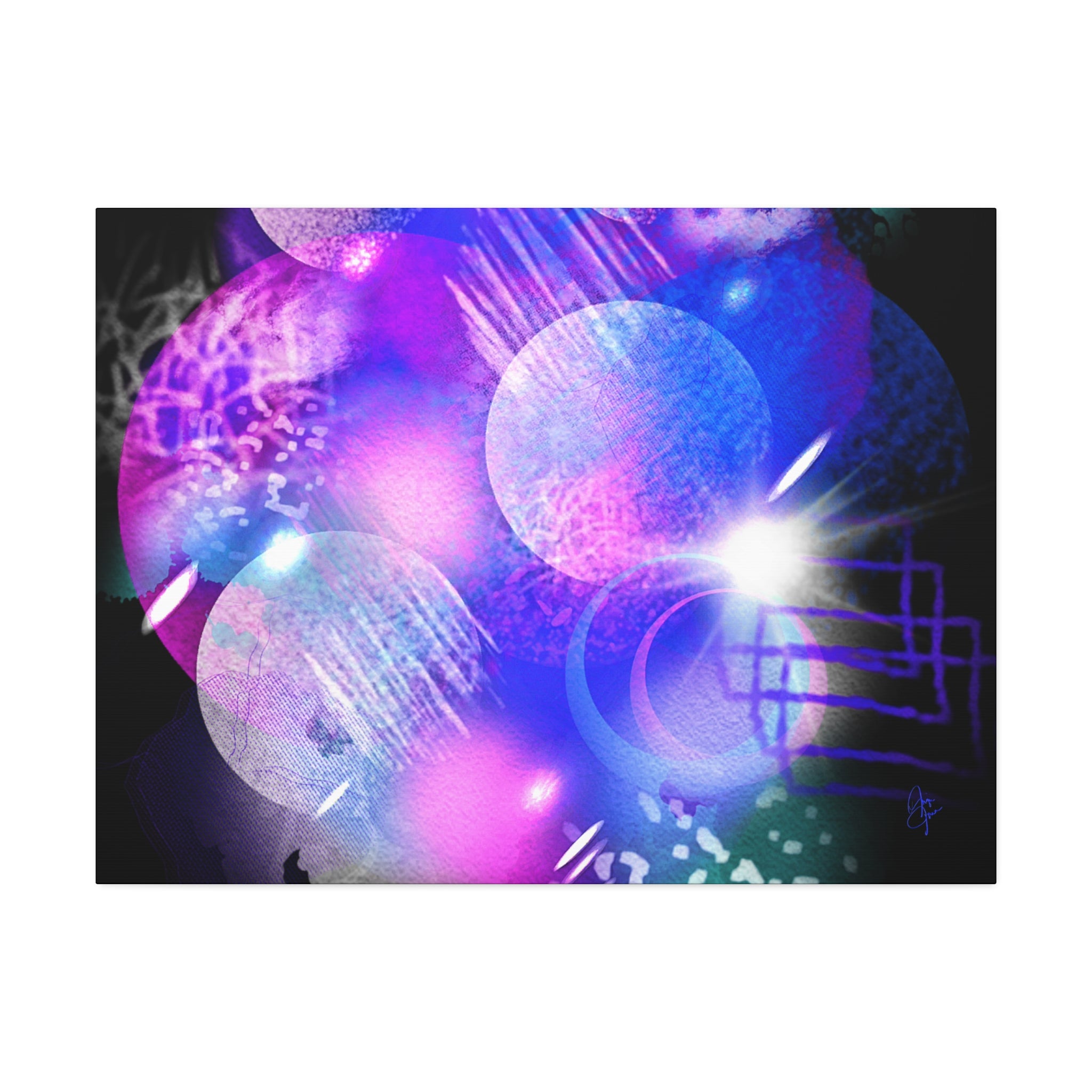 Abstract Neon Galaxy Canvas Print — Stretched 1.5''