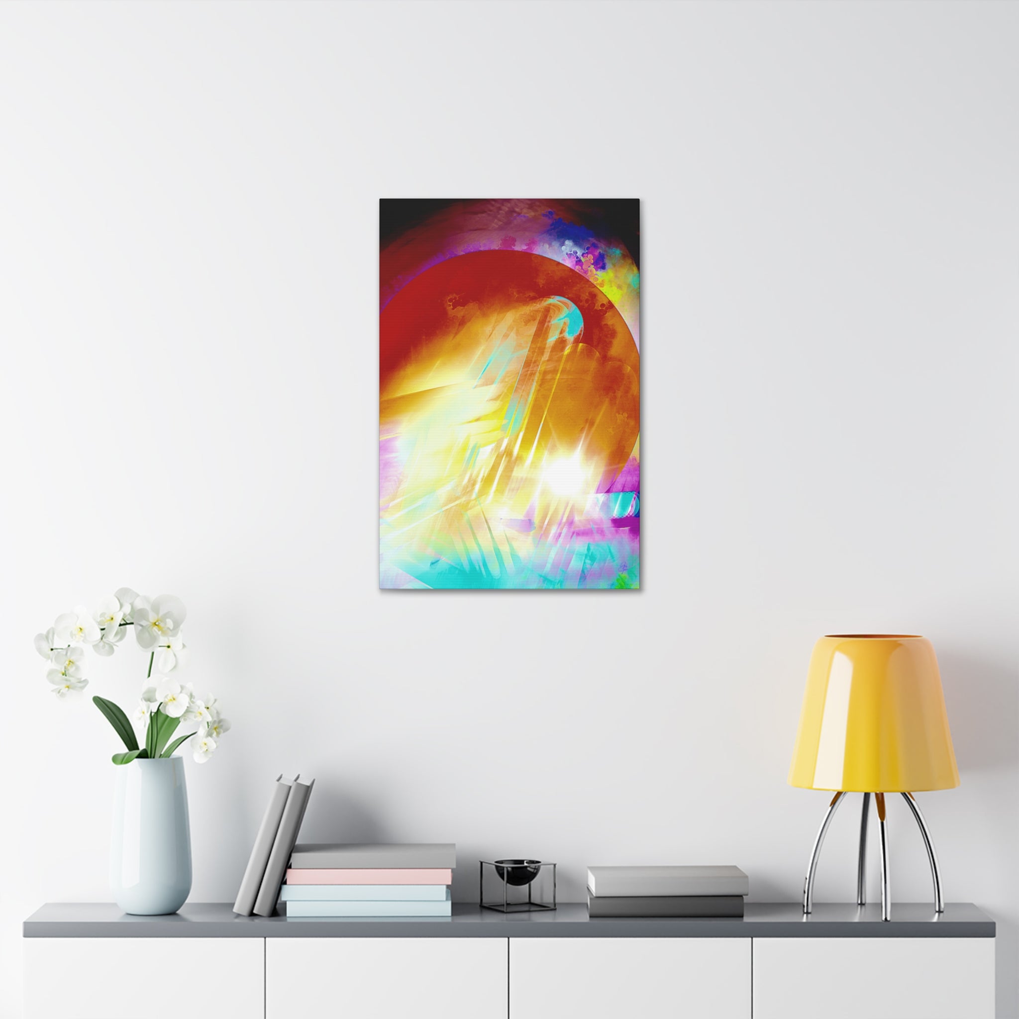 Abstract Solar Burst Canvas Print — Vibrant Colorful Wall Art