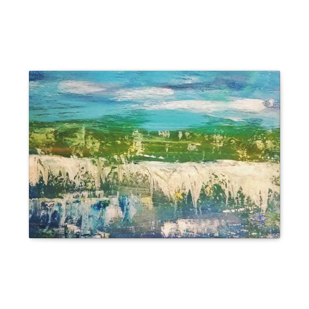 Coastal Abstract Landscape Matte Canvas Print — Stretched 1.25"