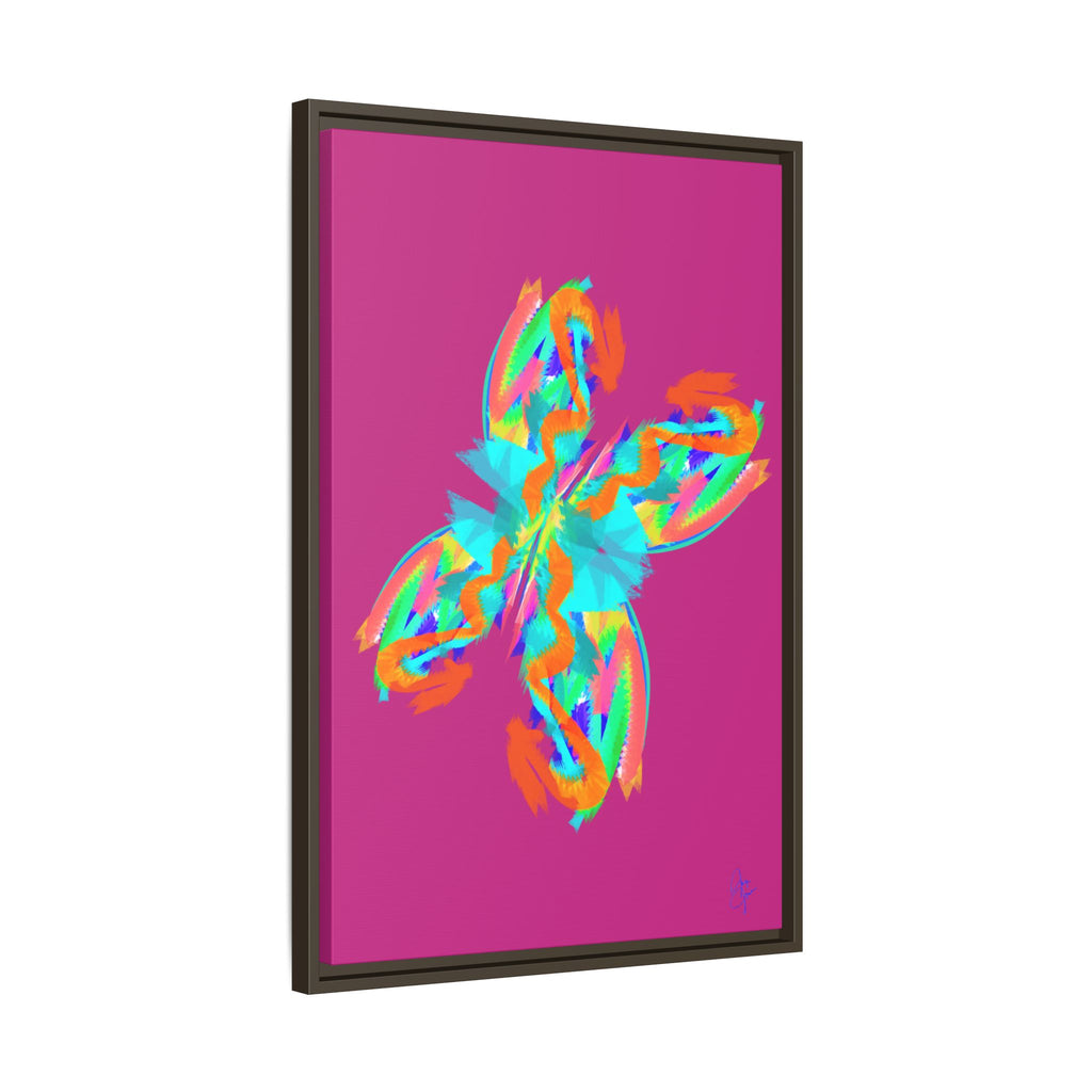 Framed Matte Canvas — Neon Abstract Butterfly Wall Art