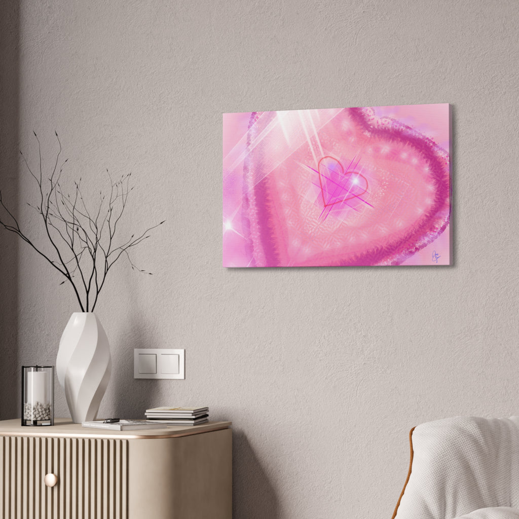 Pink Heart Canvas Wall Art — Romantic Valentine’s Decor