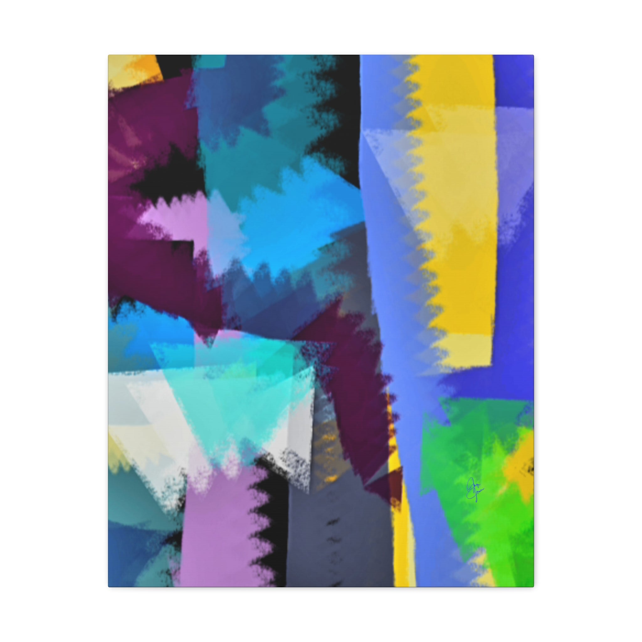 Abstract Color Burst Canvas Print — Vibrant Geometric Wall Art