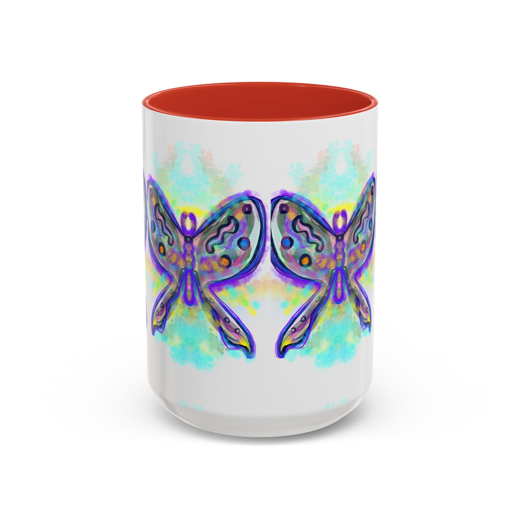 Butterfly Accent Coffee Mug — Colorful Watercolor Butterfly Design (11/15oz)
