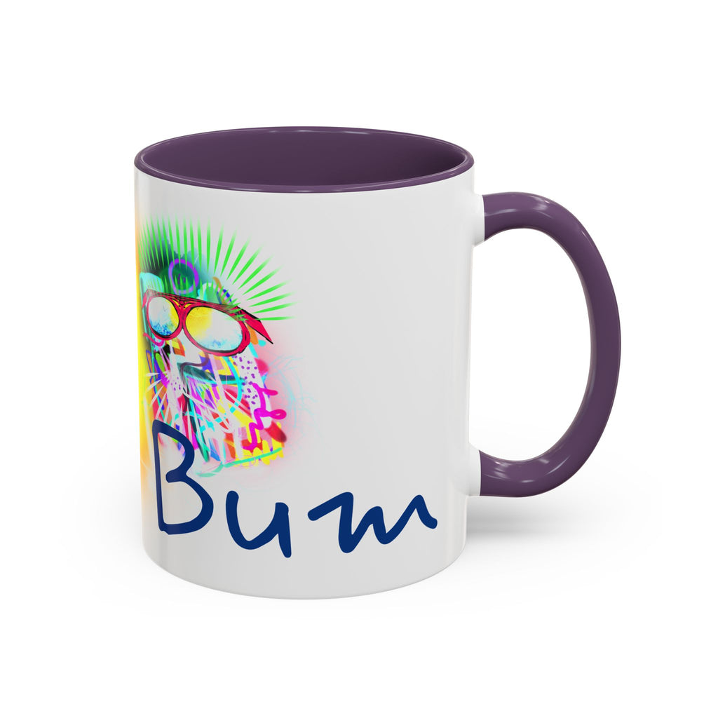 Beach Bum Coffee Mug — Colorful Retro Skull Design (11/15oz)