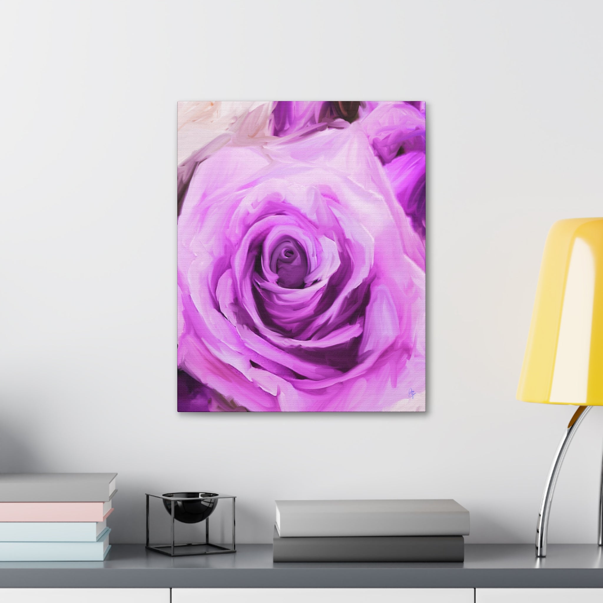 Lavender Rose Abstract Canvas Print — Stretched 1.5" Wall Art