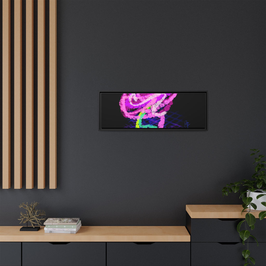 Framed Matte Canvas - Neon Rose Abstract Wall Art