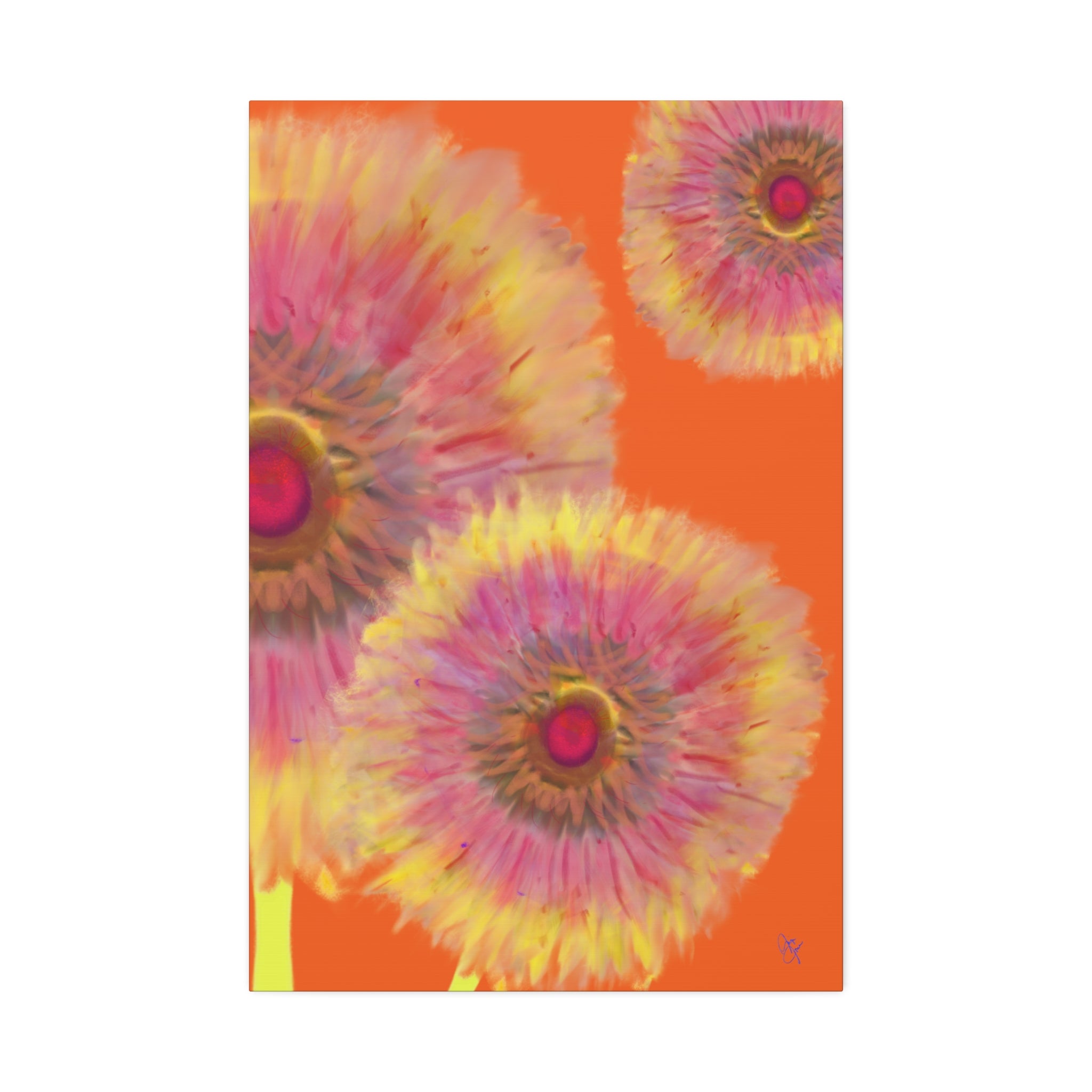 Sunburst Floral Canvas Print – Stretched 1.5'' Wall Art