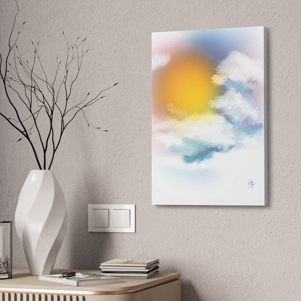 Sunrise Sky Canvas Print — Soft Cloud Wall Art, Serene Morning Decor