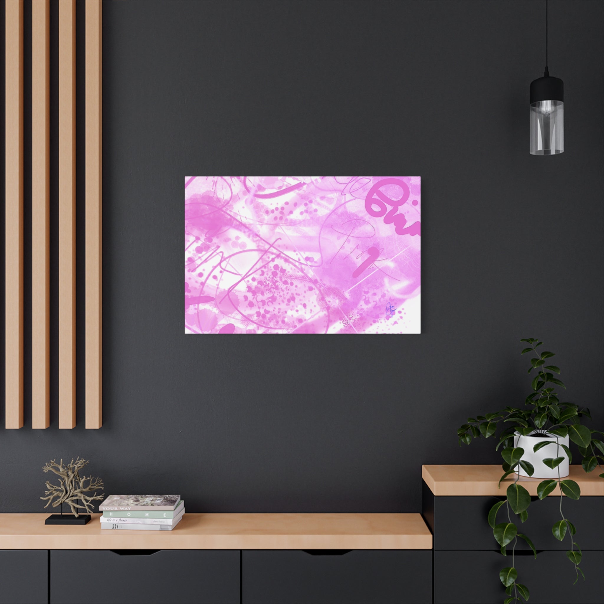 Pink Abstract Graffiti Matte Canvas