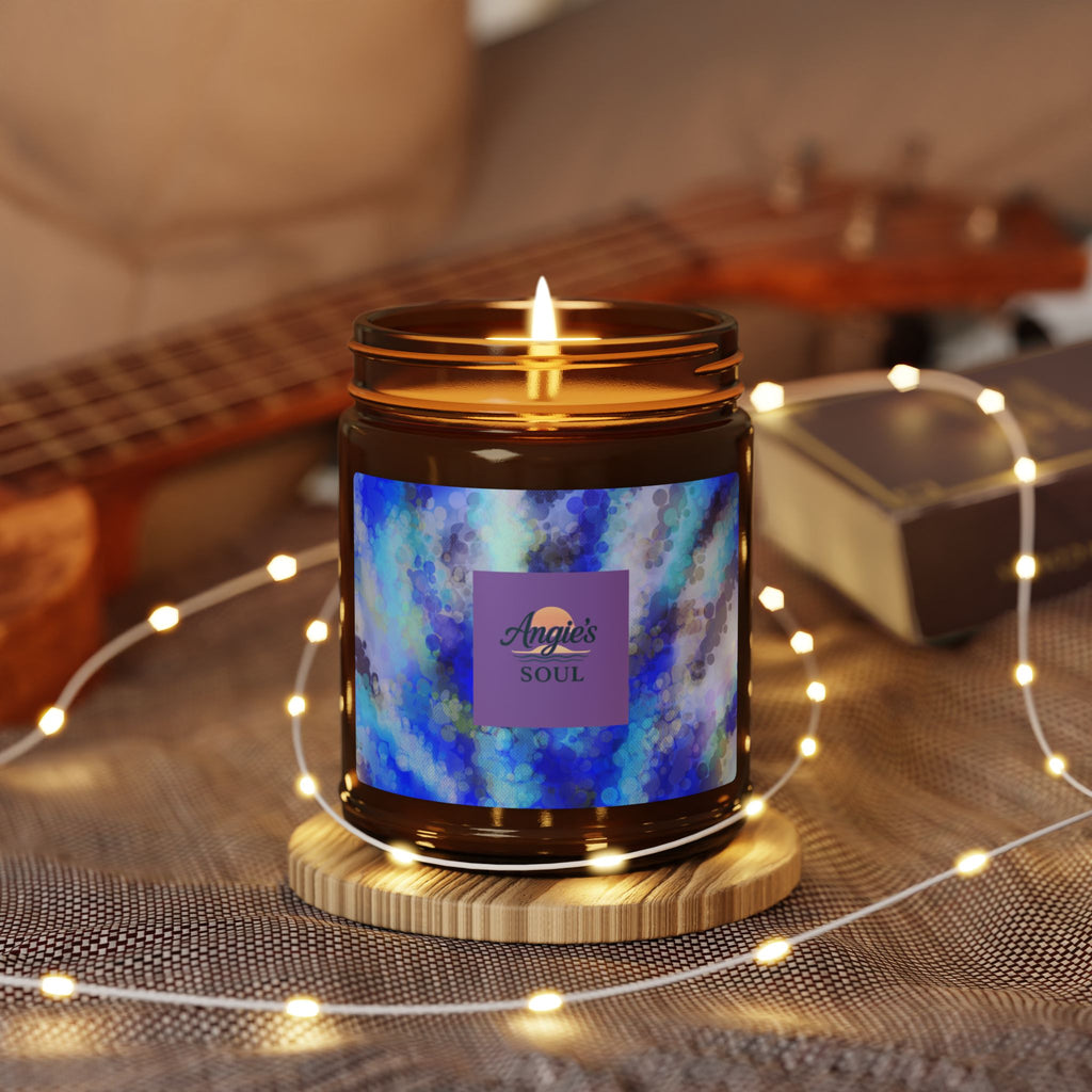 Blue Serenity Soy Candle — Scented Amber Jar (Multi-Size)