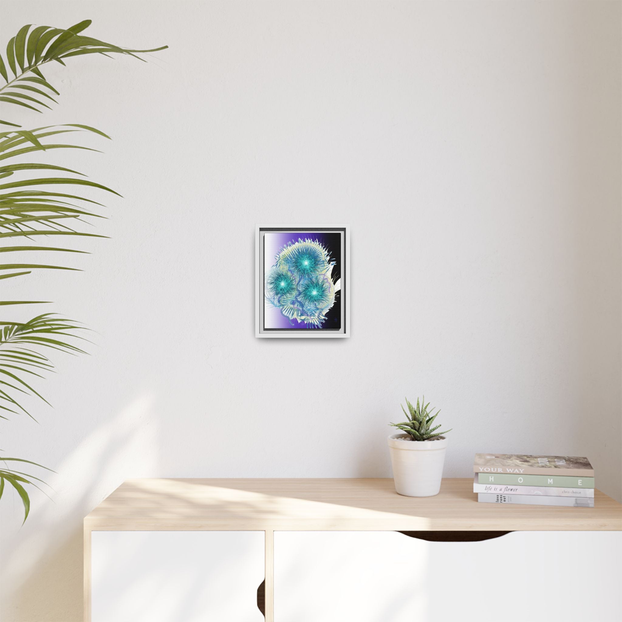 Dandelion Abstract Print Matte Canvas Framed Wall Art