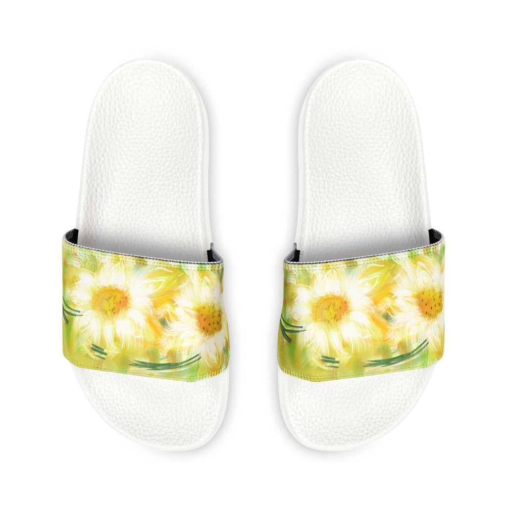Daisy Print Slide Sandals — Women's Removable-Strap Floral Pool Slides