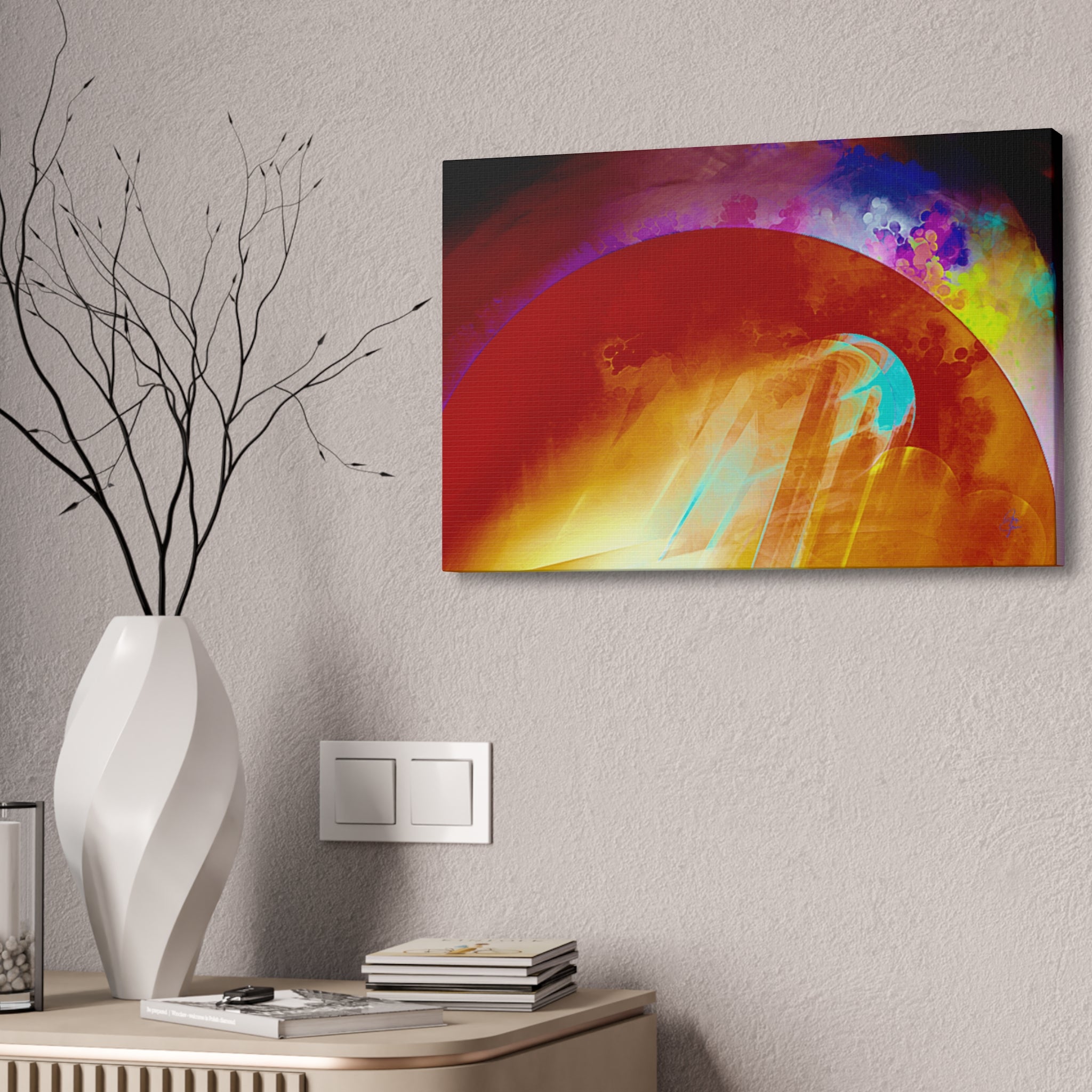Abstract Solar Burst Canvas Print — Vibrant Colorful Wall Art