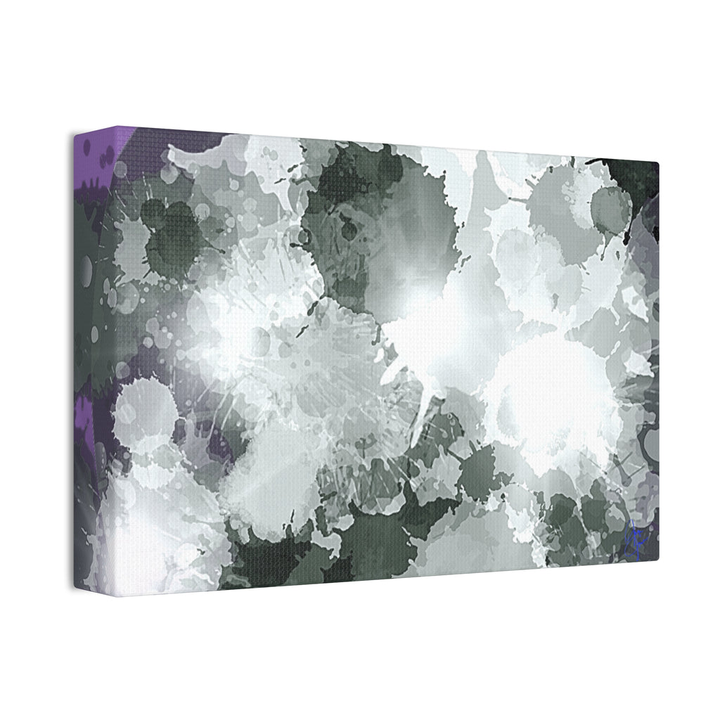 Abstract Gray Ink Splash Canvas