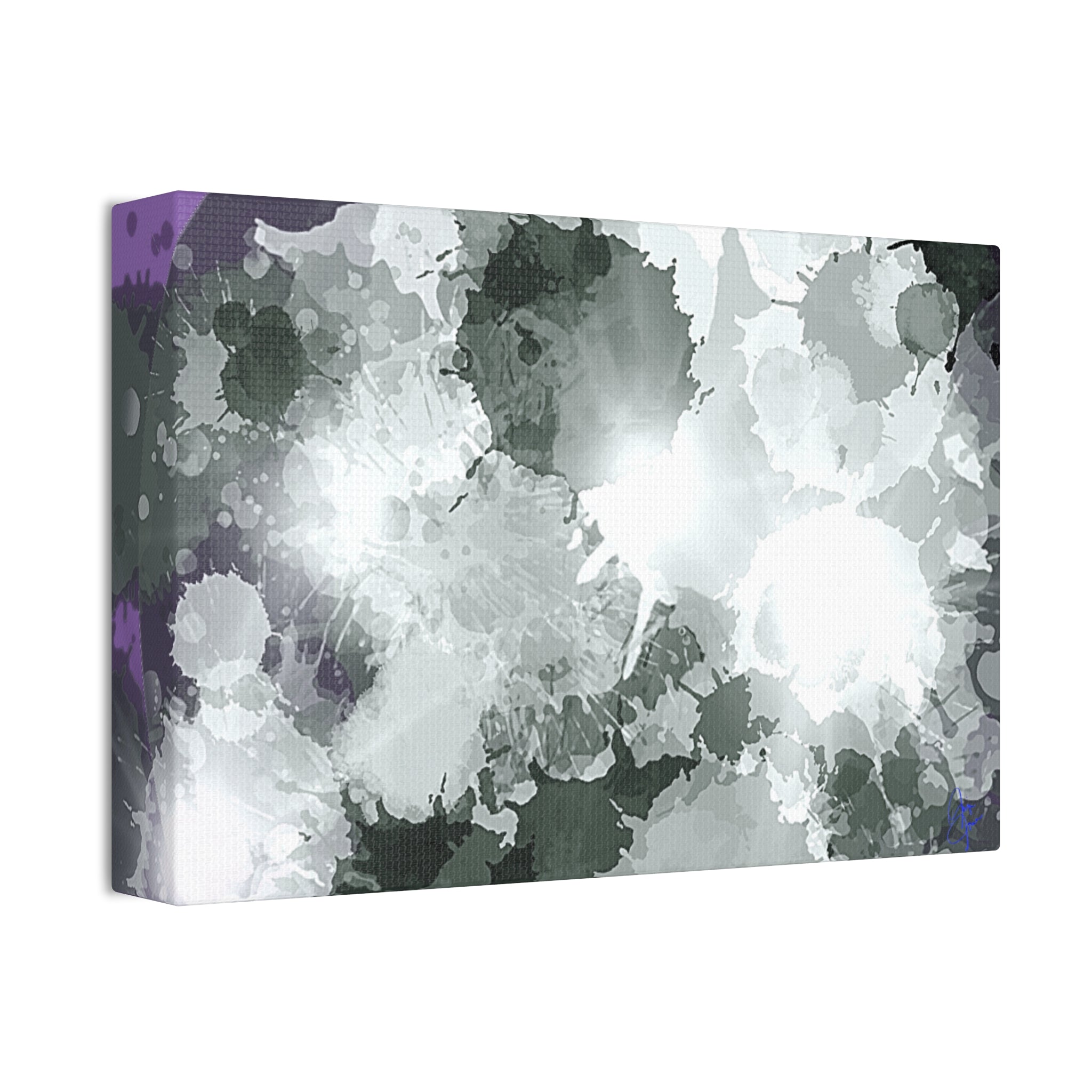 Abstract Gray Ink Splash Canvas