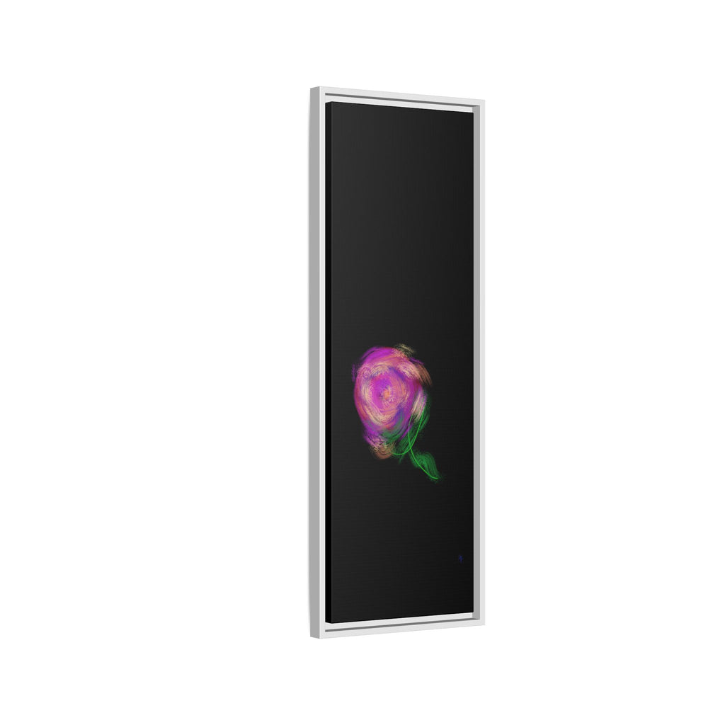 Abstract Rose Swirl Matte Framed Canvas — Multicolor Floral Wall Art