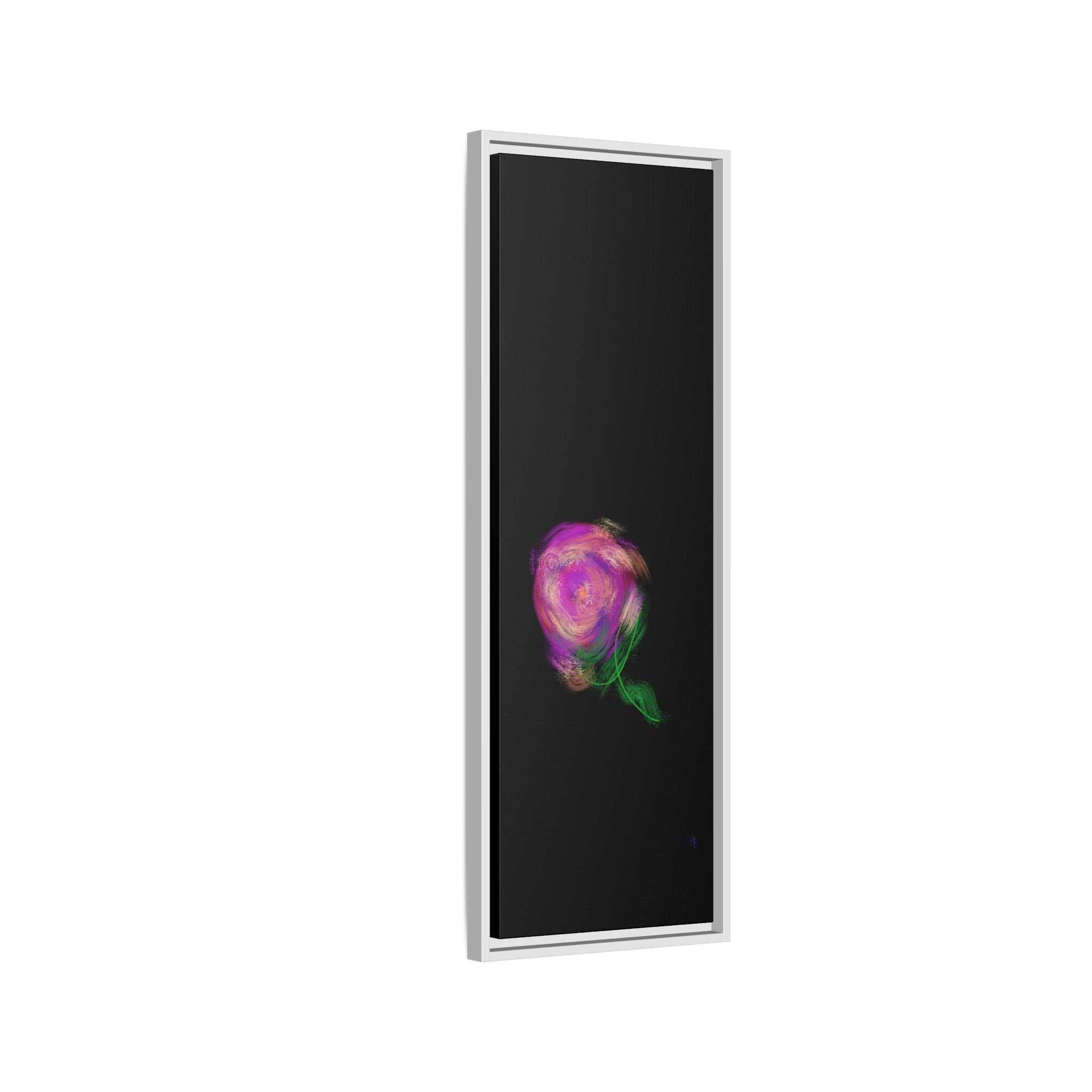 Abstract Rose Swirl Matte Framed Canvas — Multicolor Floral Wall Art