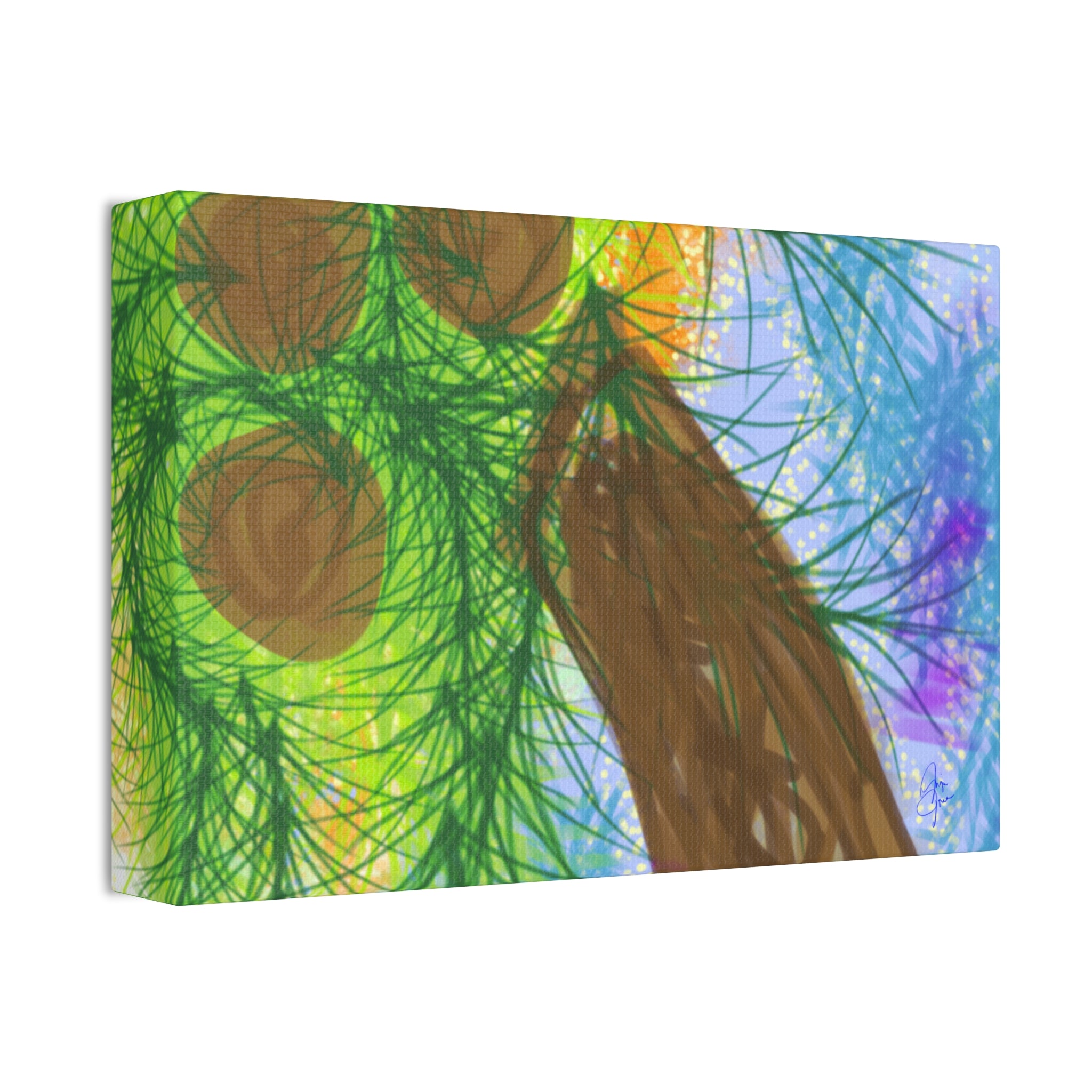 Abstract Palm Tree Canvas Print — Colorful Stretched Wall Art (1.5" Depth)