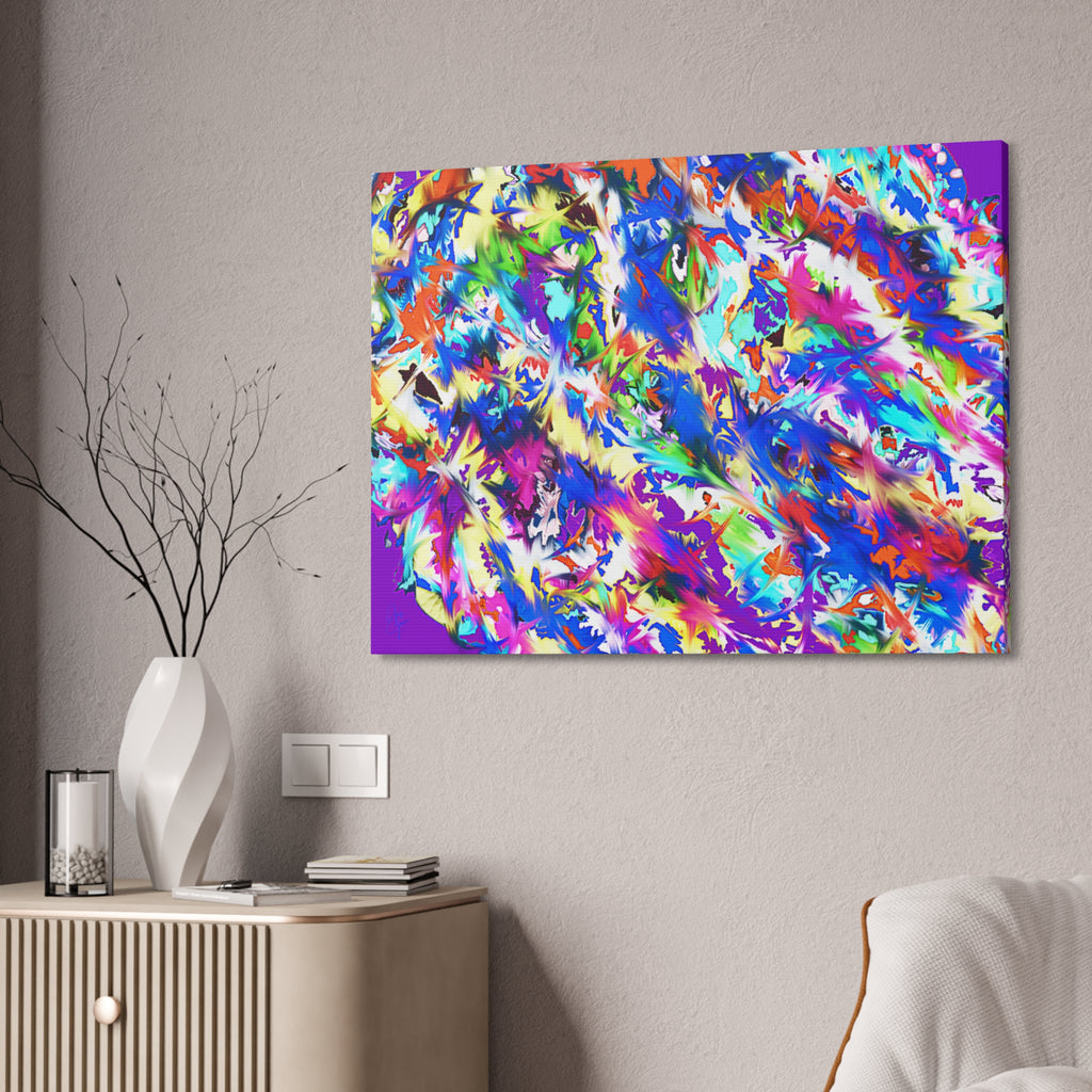 Abstract Rainbow Splash Canvas Print — Colorful Stretched Wall Art (1.5" Edge)