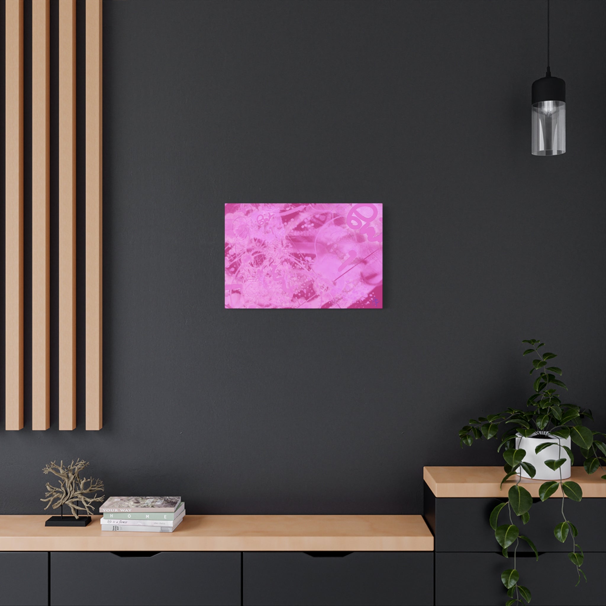 Pink Abstract Graffiti Matte Canvas