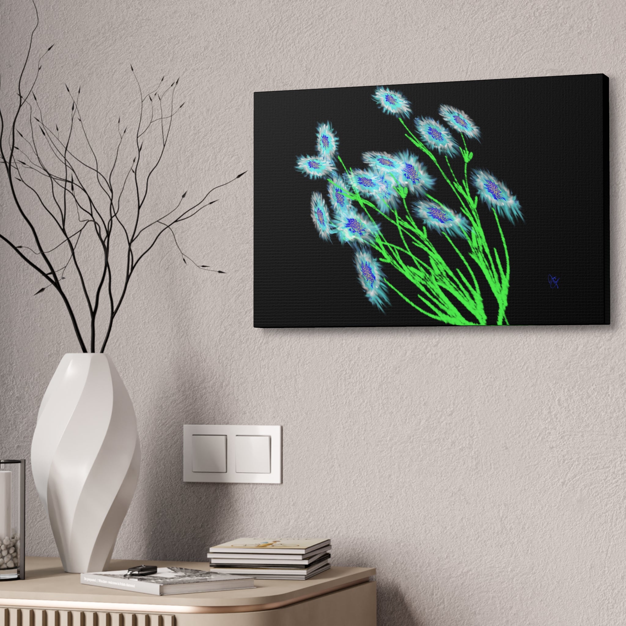 Neon Wildflower Canvas Print