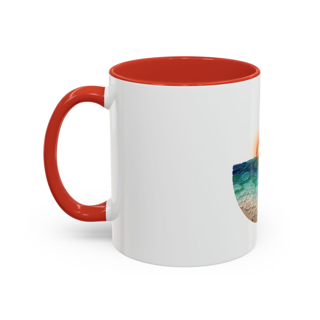Sunset Beach Coffee Mug — Tropical Palm Ocean Sunrise Accent Mug (11/15oz)