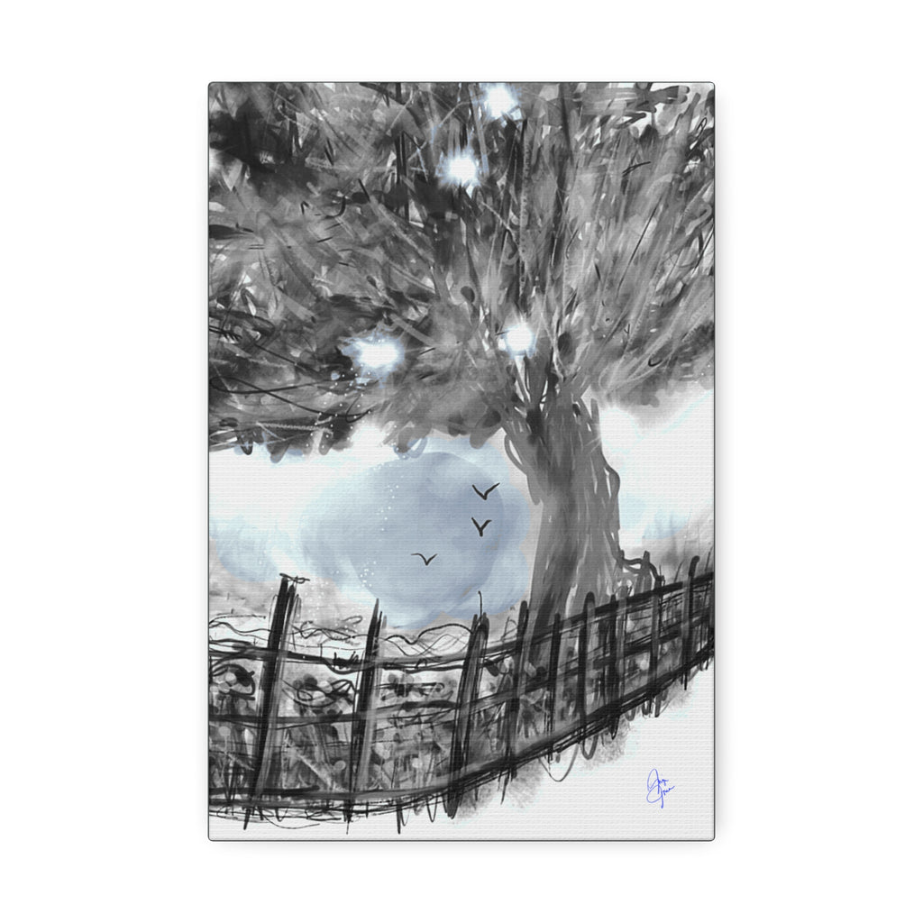 Abstract Tree Canvas Print — Black & White or Vibrant Color