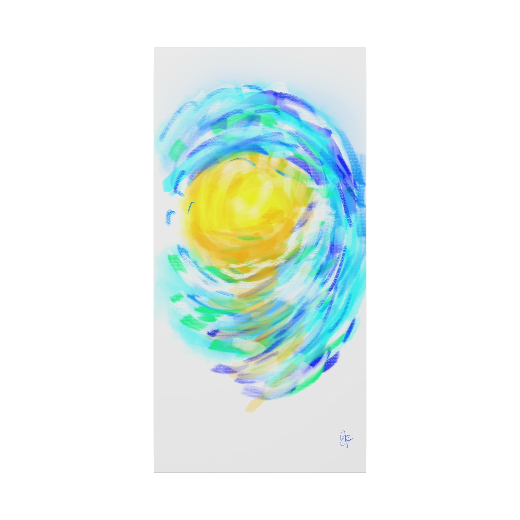 Abstract Sunburst Canvas Art — Vibrant Swirl Matte Stretched Canvas