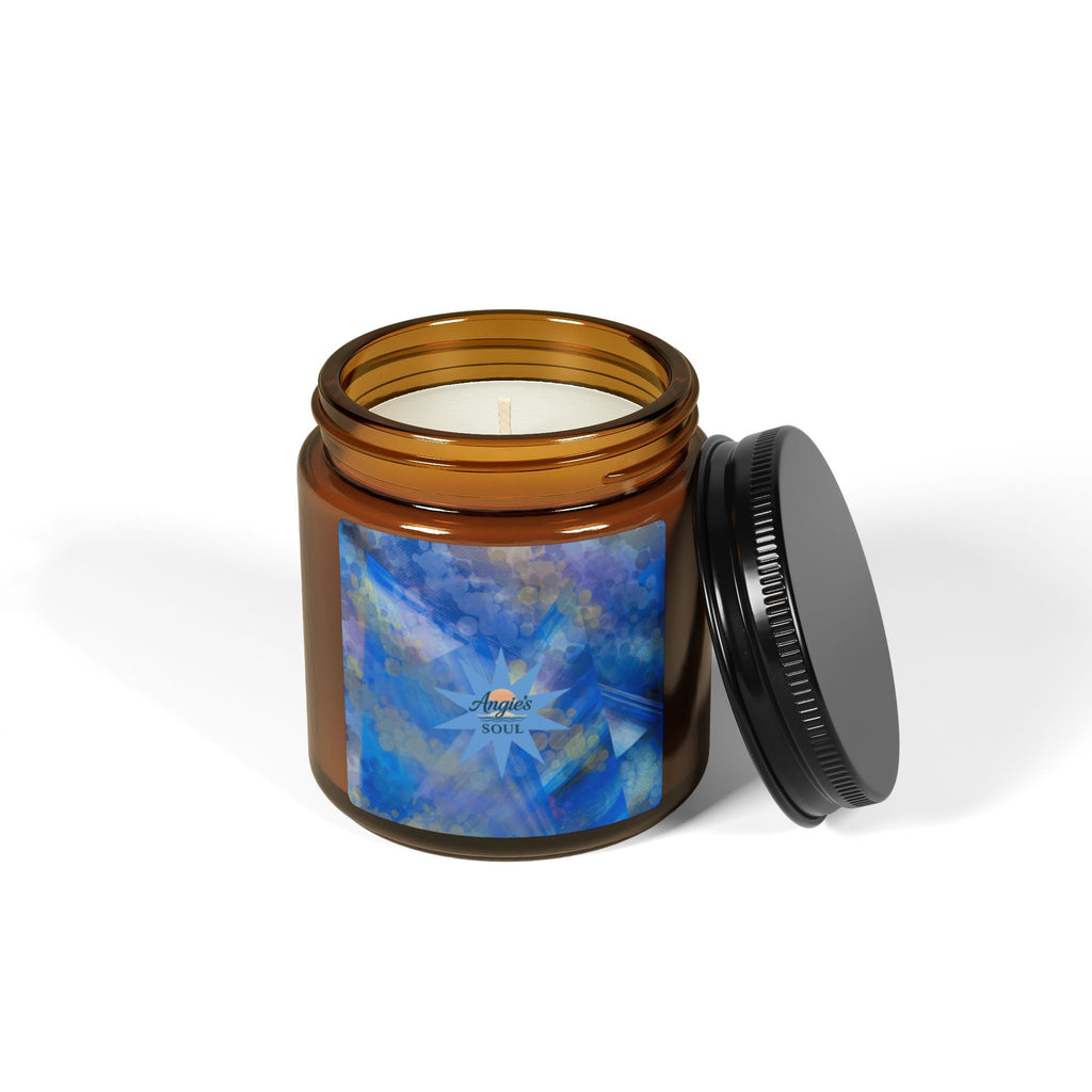 Amber Jar Soy Candle — Calming Blue Ocean Scented Candle (Multi-Size)