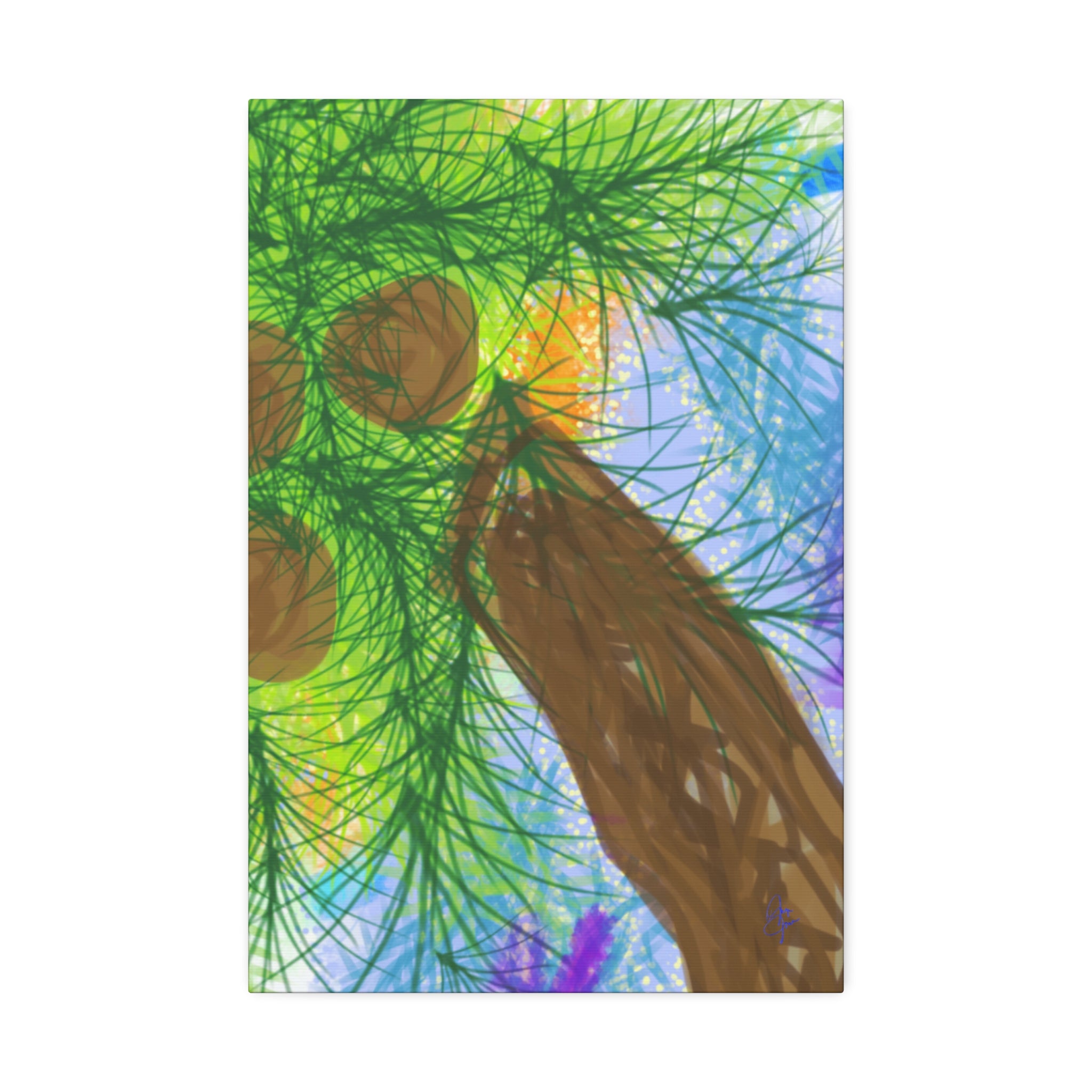 Abstract Palm Tree Canvas Print — Colorful Stretched Wall Art (1.5" Depth)
