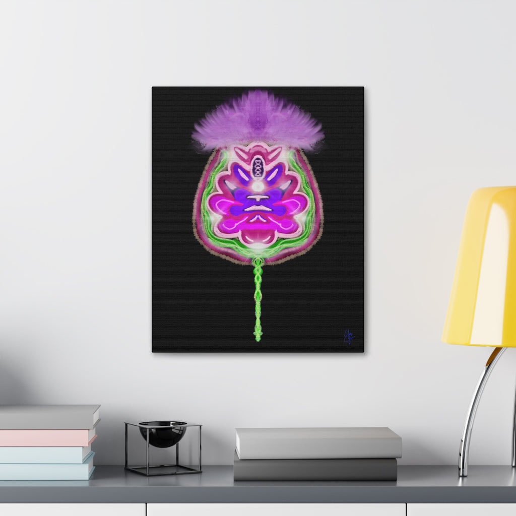 Abstract Purple Floral Canvas Wall Art — Stretched 1.5"
