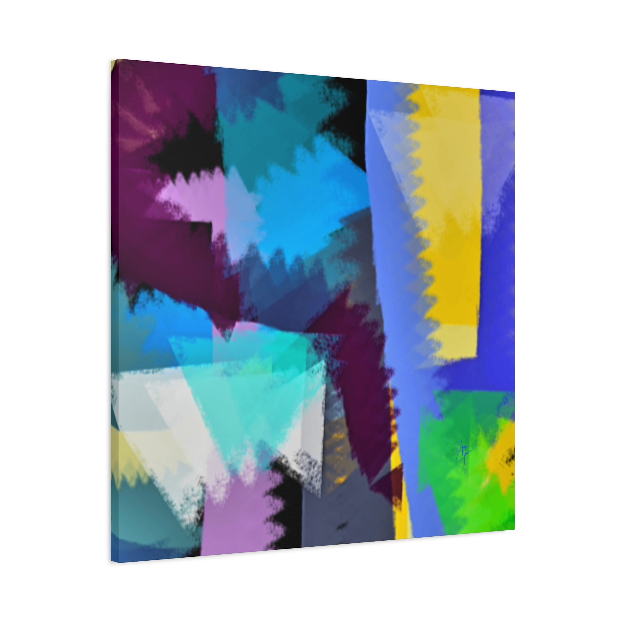 Abstract Color Burst Canvas Print — Vibrant Geometric Wall Art