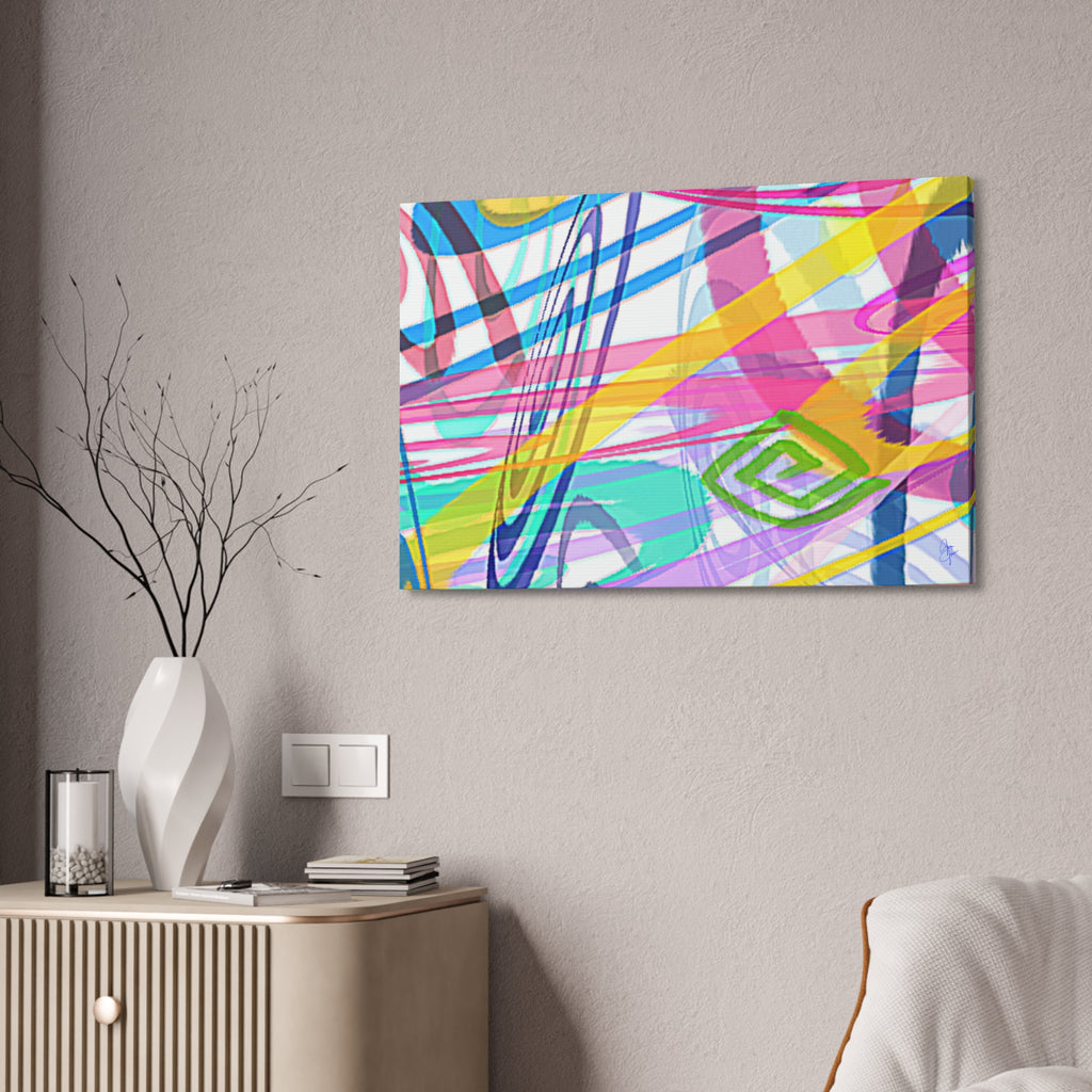 Abstract Rainbow Scribble Canvas – Colorful Modern Wall Art (1.5" Stretched)