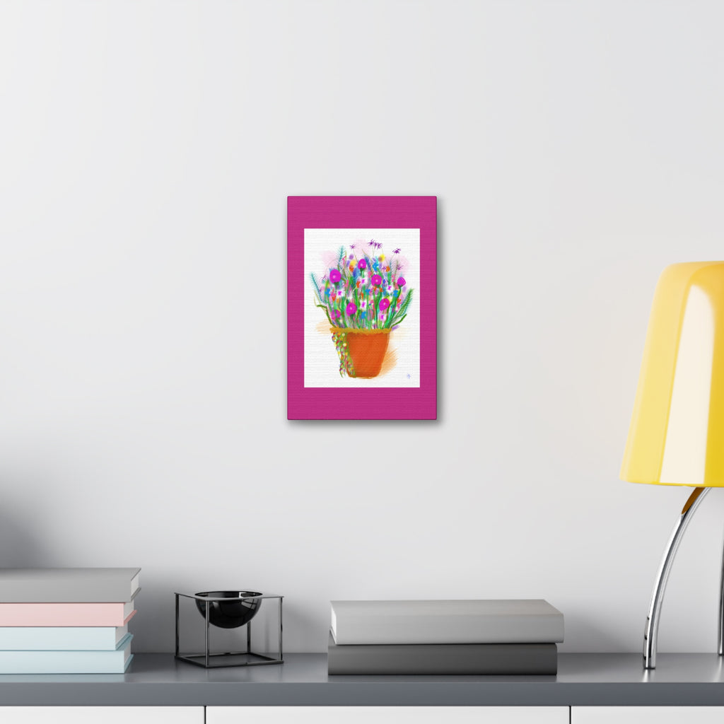 Flowers Brighten Your Day.  Stretched Canvas Wall Art — 1.5" Depth