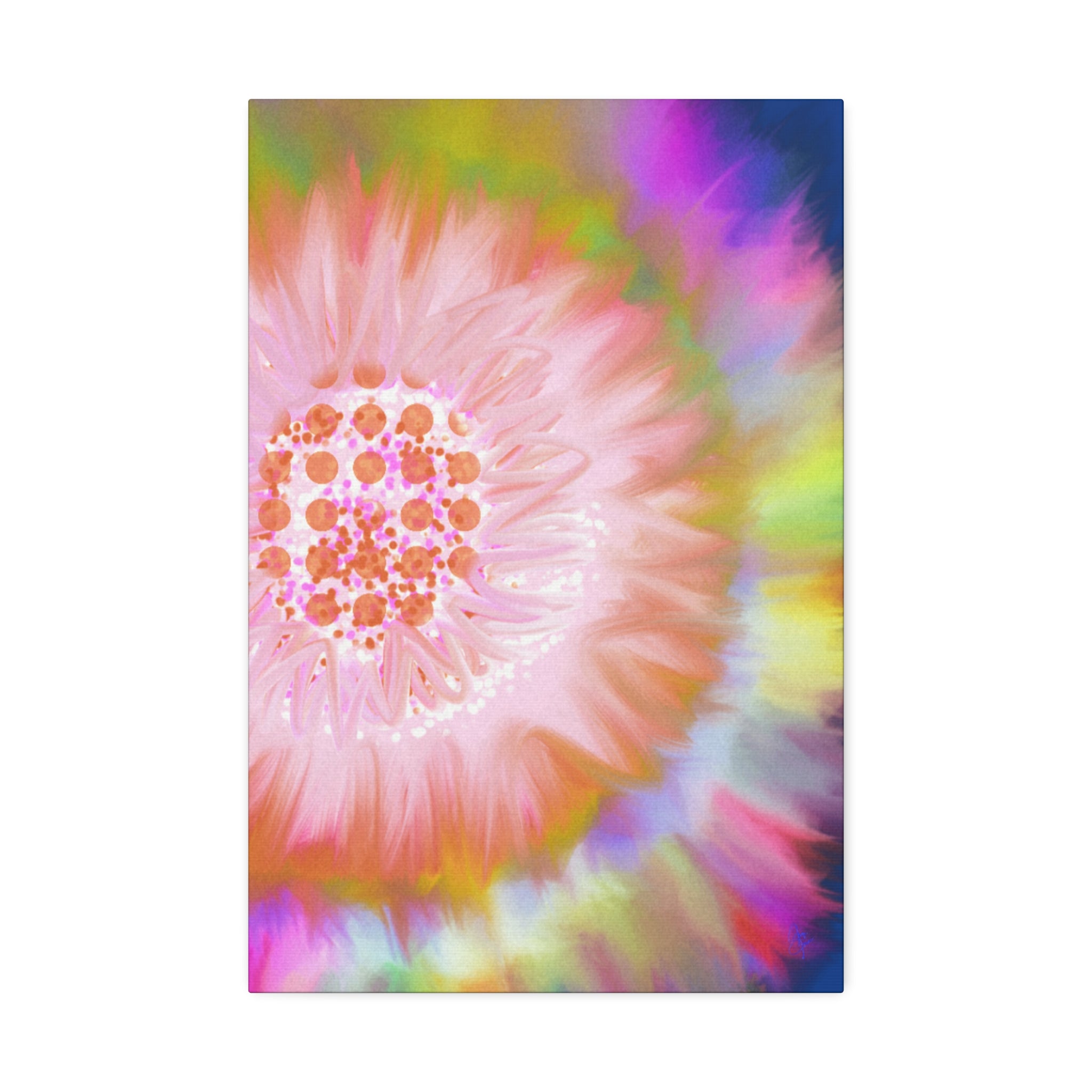 Abstract Floral Burst Canvas Stretched 1.5" — Colorful Sunflower Wall Art