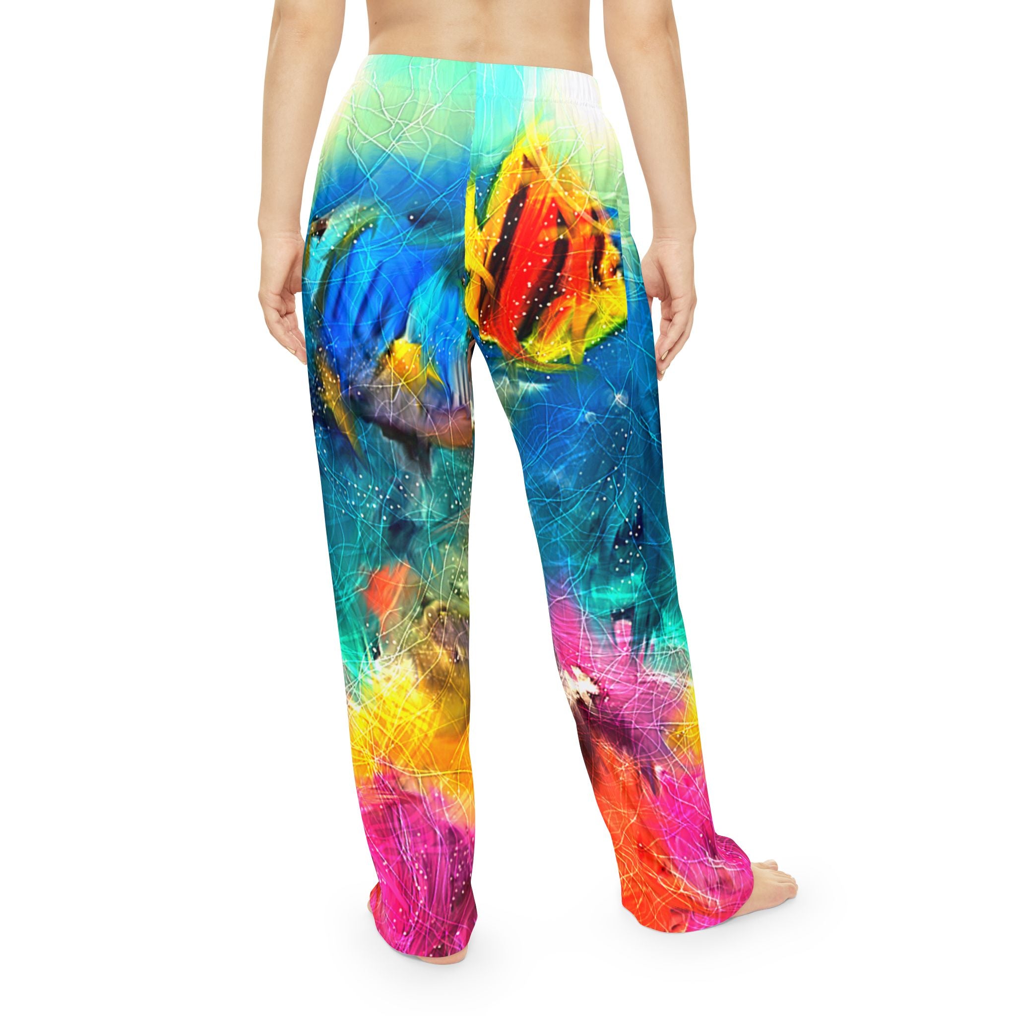 Colorful Reef Women's Pajama Pants — Vibrant Tropical Fish All-Over Print