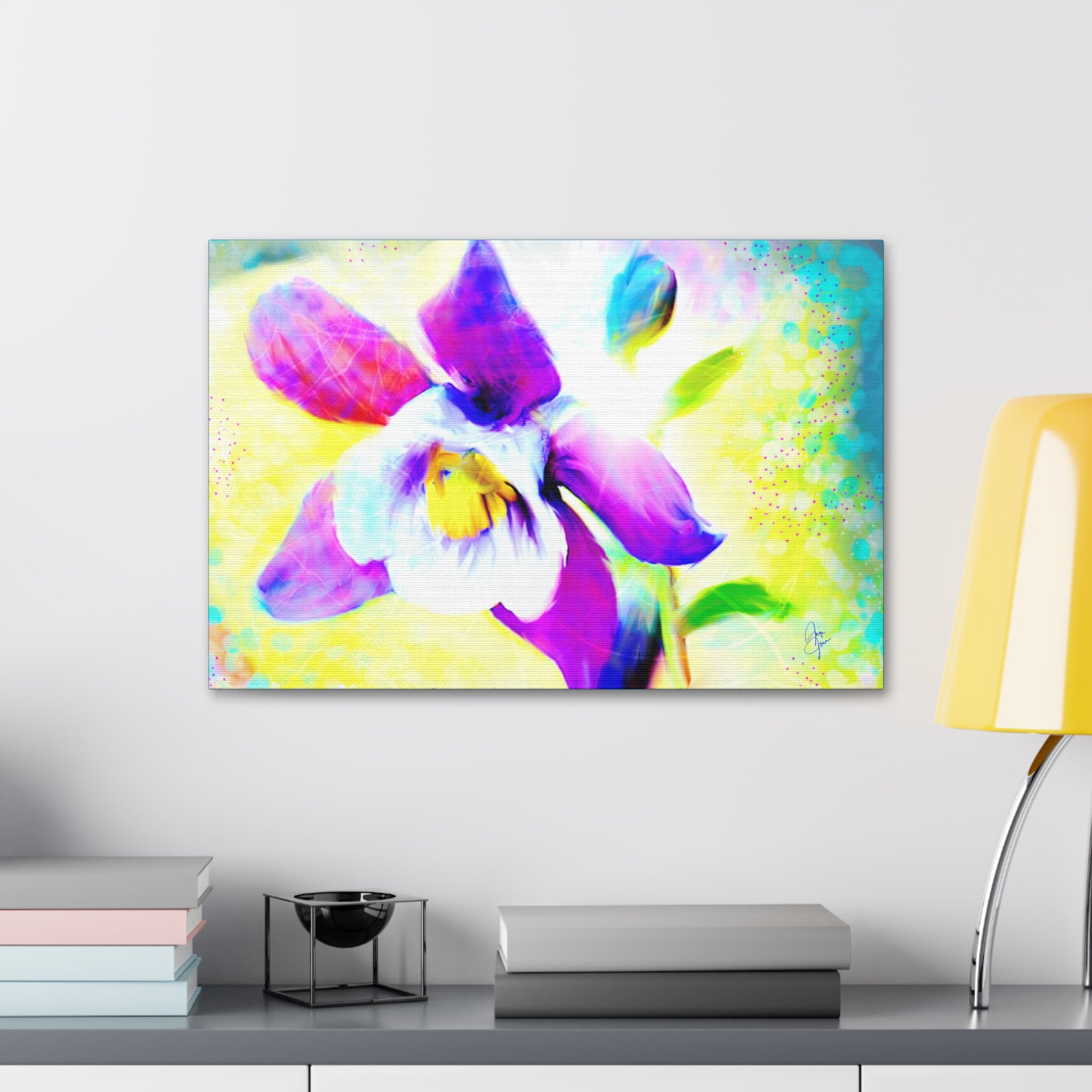 Purple Orchid Canvas Wall Art - Vibrant Floral Stretched Canvas